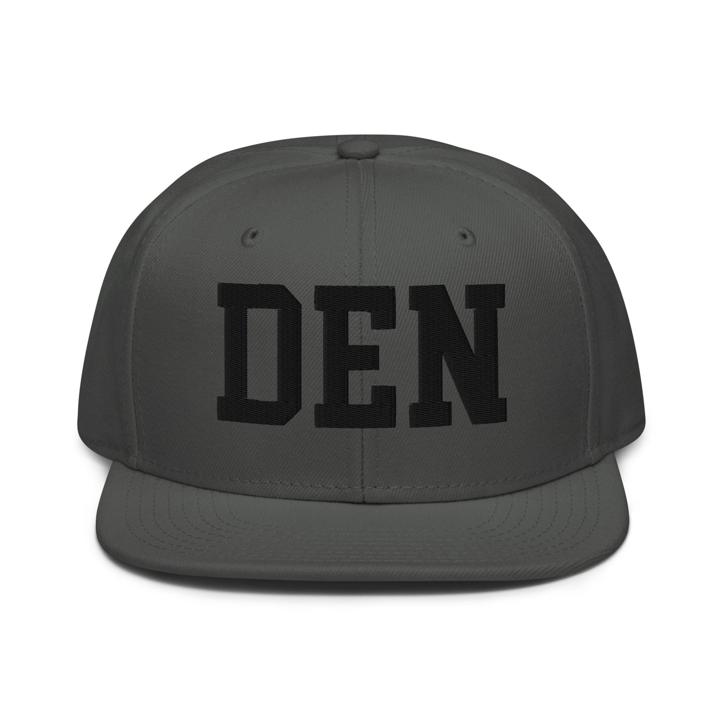 College-Style Wool-Blend Snapback Hat • Black • DEN Denver • YHM Designs - Image 15