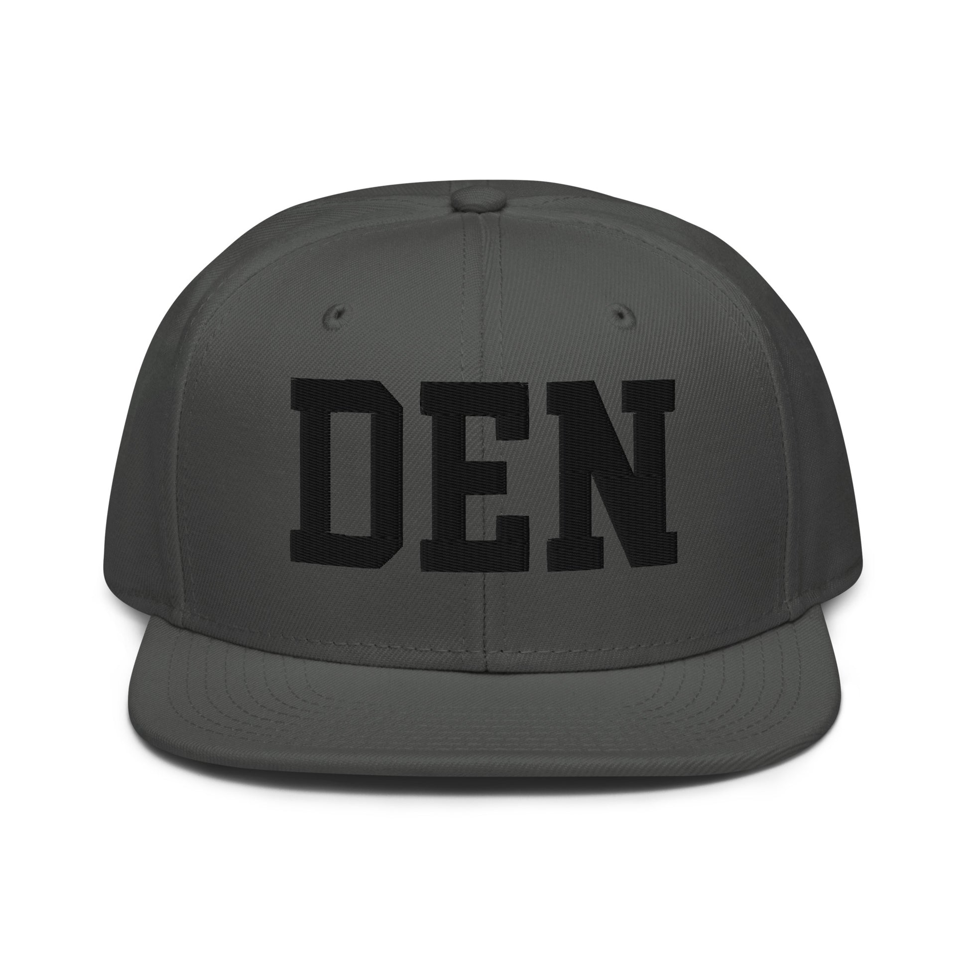 College-Style Wool-Blend Snapback Hat • Black • DEN Denver • YHM Designs - Image 15