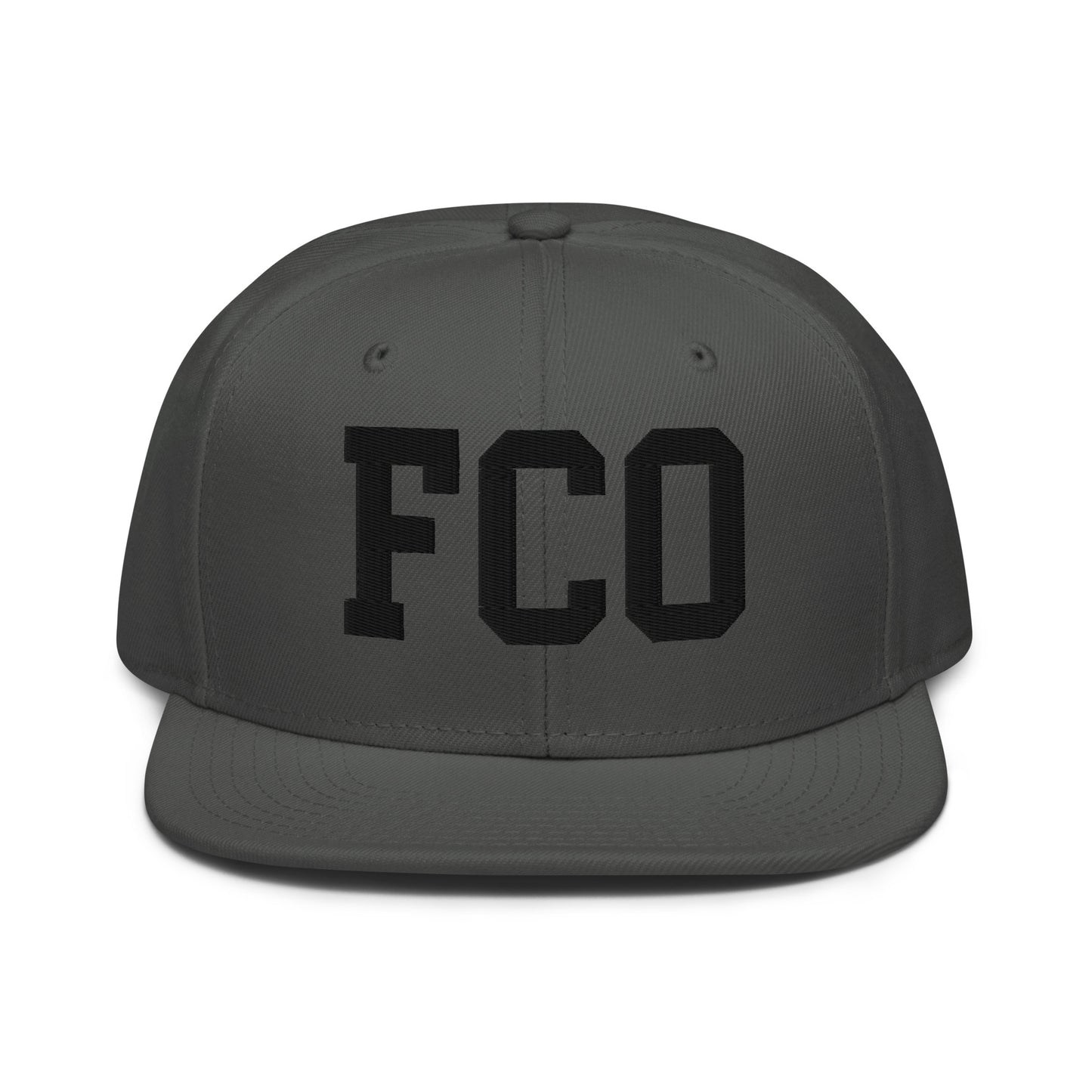 College-Style Wool-Blend Snapback Hat • Black • FCO Rome • YHM Designs - Image 15