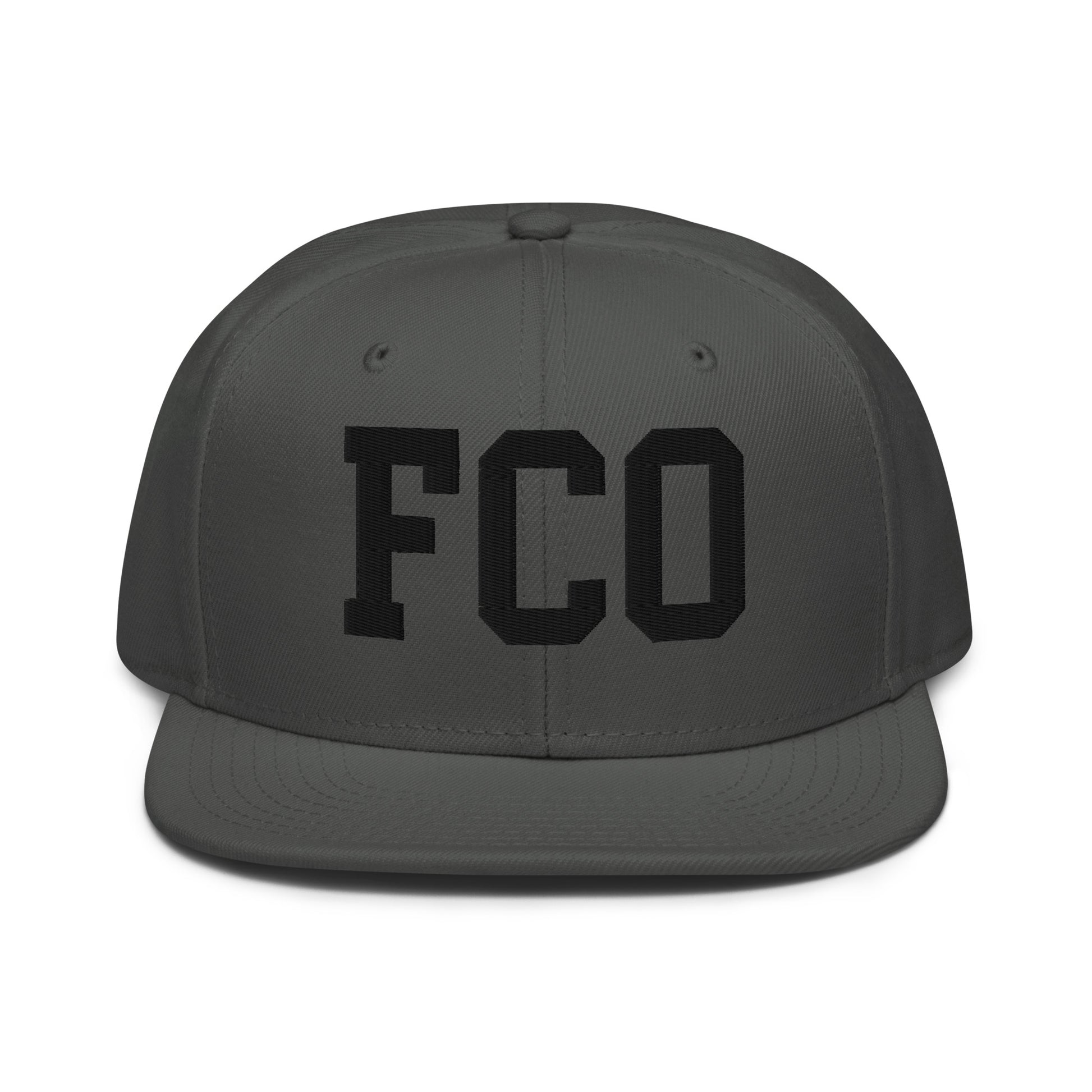 College-Style Wool-Blend Snapback Hat • Black • FCO Rome • YHM Designs - Image 15