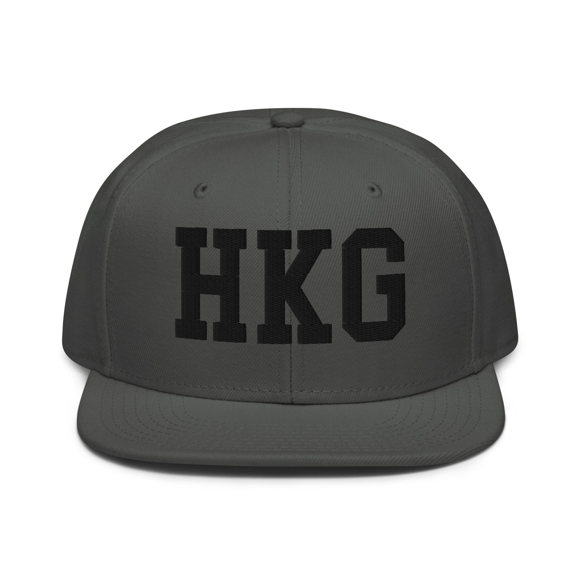 College-Style Wool-Blend Snapback Hat • Black • HKG Hong Kong • YHM Designs - Image 15