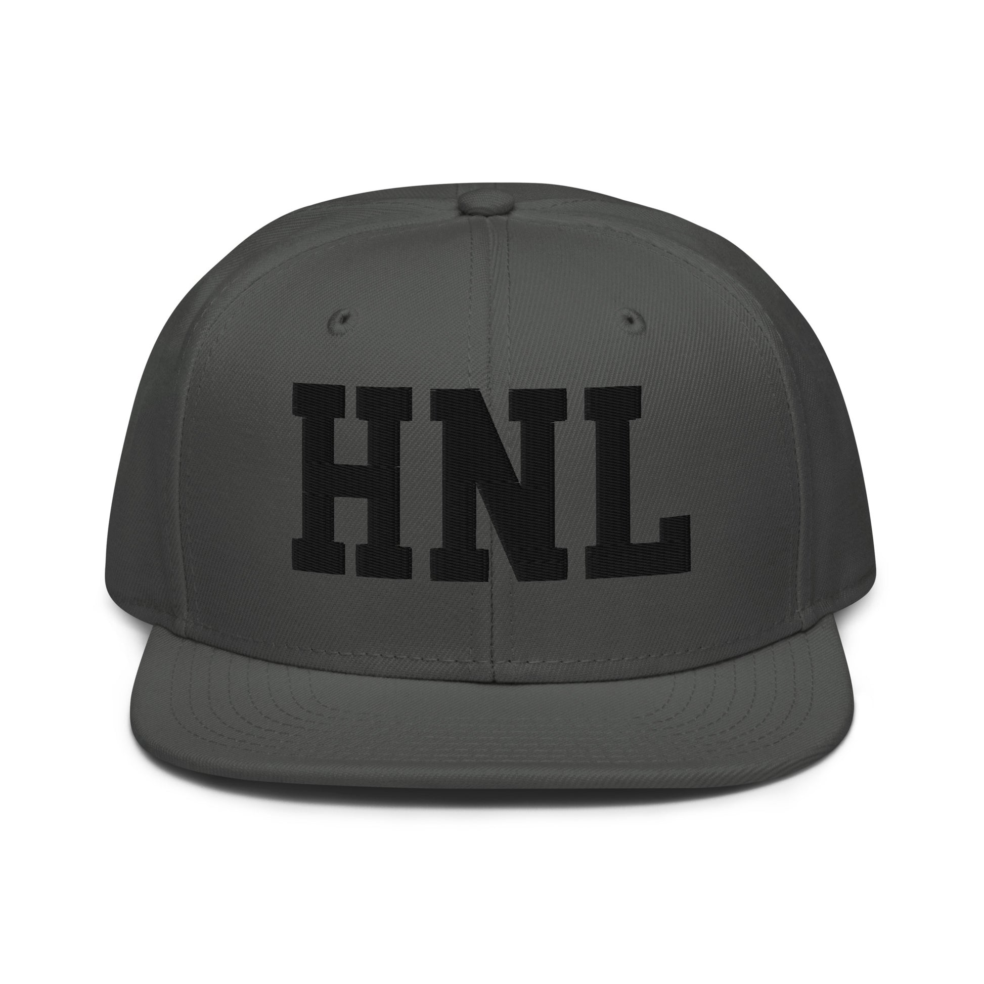 College-Style Wool-Blend Snapback Hat • Black • HNL Honolulu • YHM Designs - Image 15