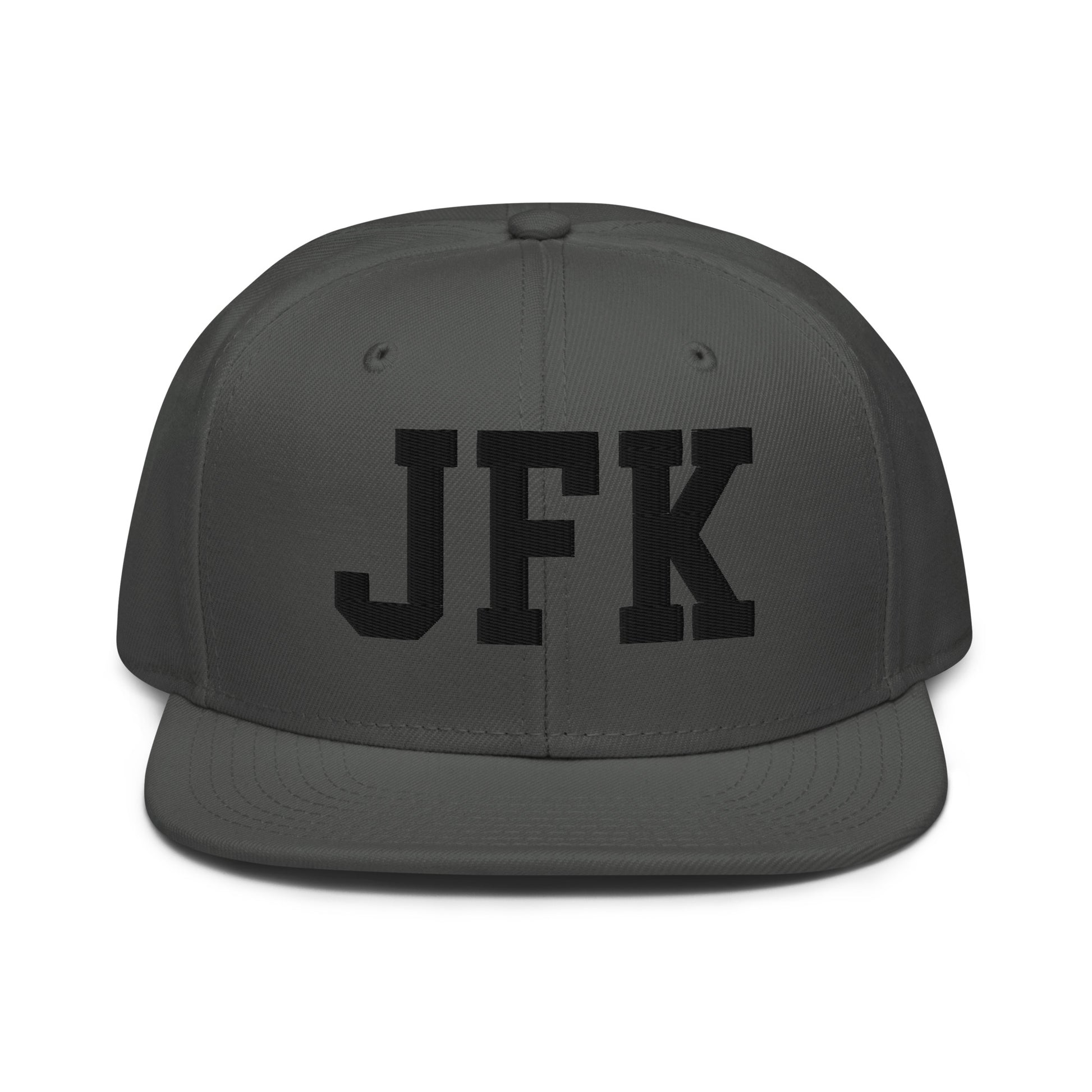 College-Style Wool-Blend Snapback Hat • Black • JFK New York City • YHM Designs - Image 15