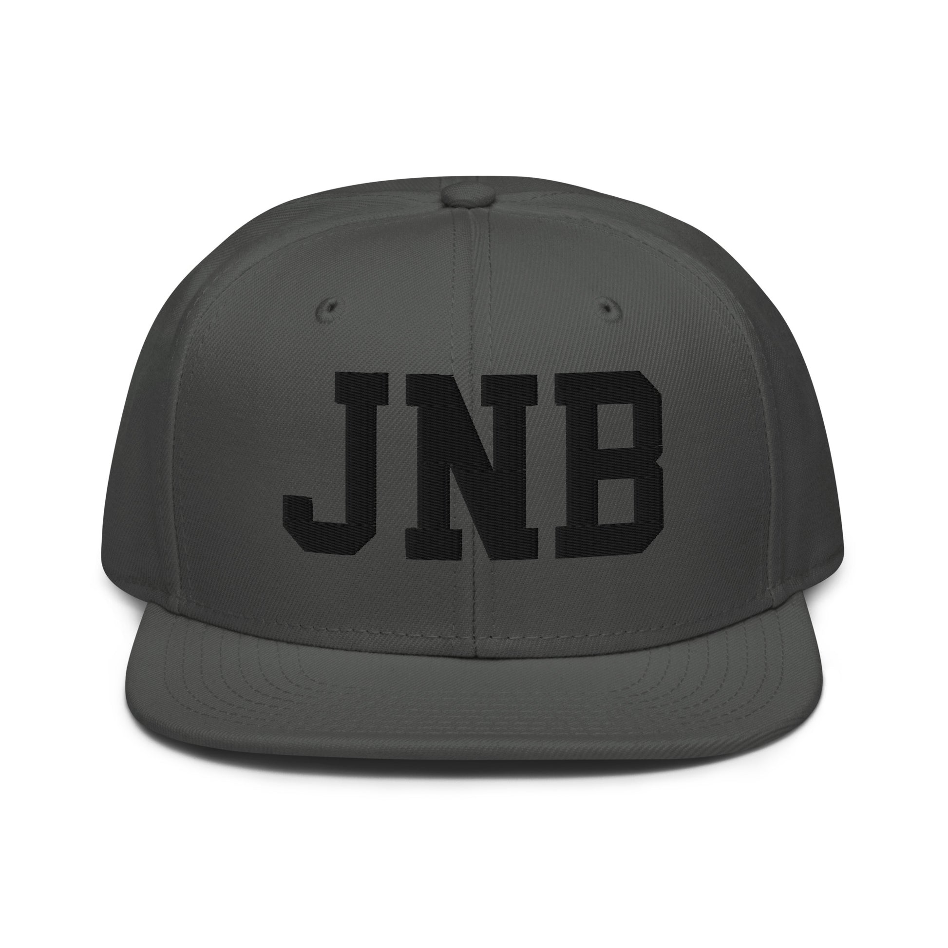 College-Style Wool-Blend Snapback Hat • Black • JNB Johannesburg • YHM Designs - Image 15