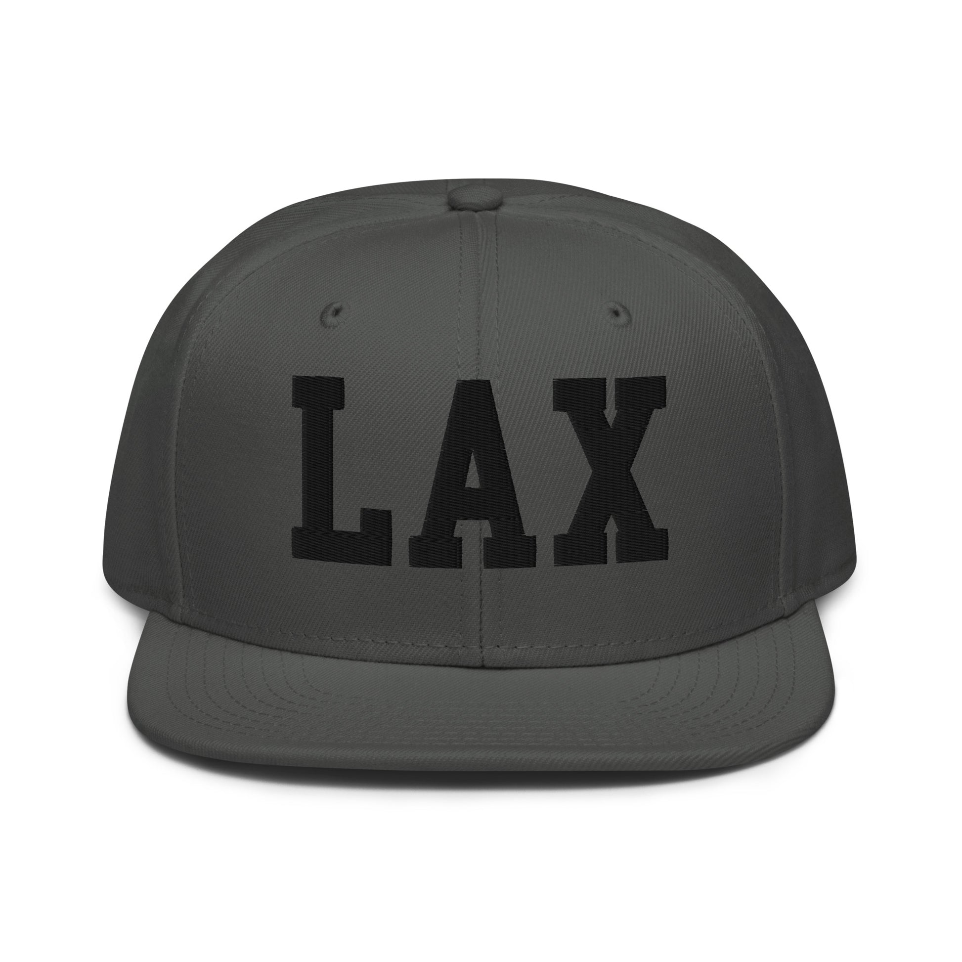 College-Style Wool-Blend Snapback Hat • Black • LAX Los Angeles • YHM Designs - Image 15