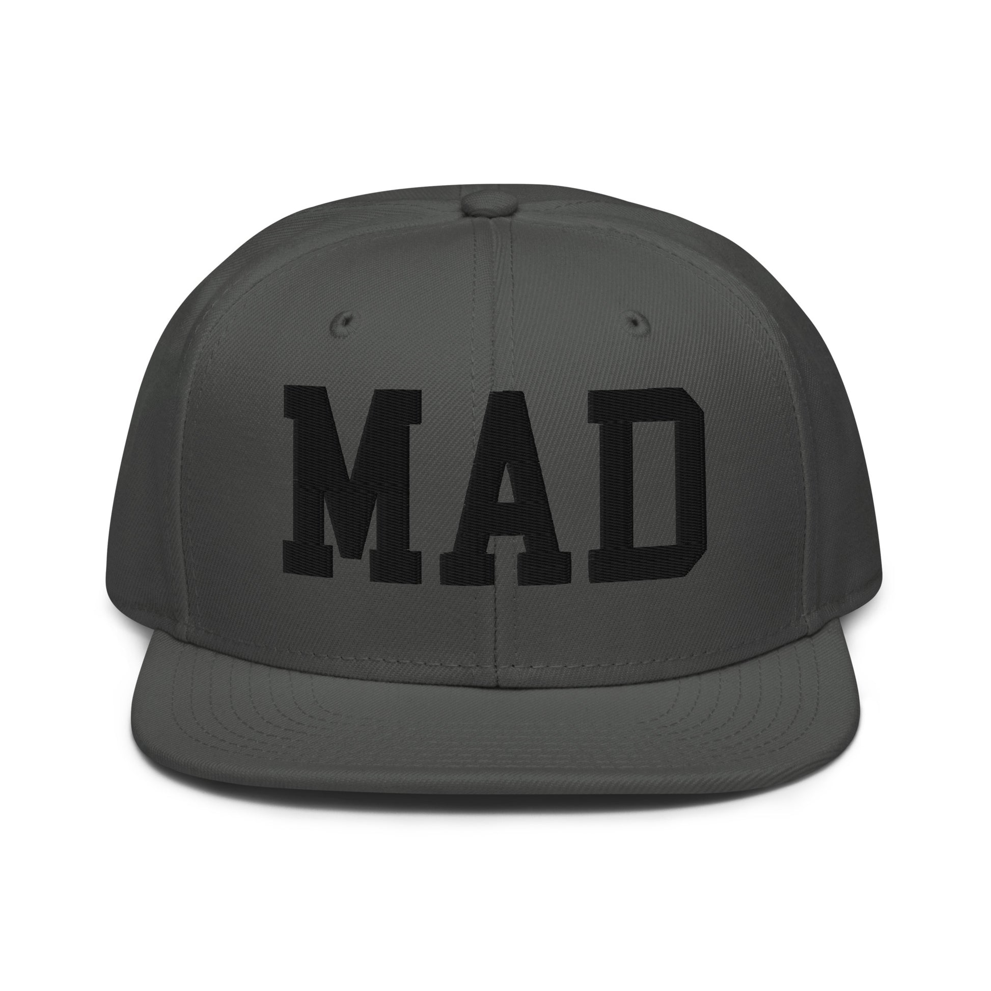 College-Style Wool-Blend Snapback Hat • Black • MAD Madrid • YHM Designs - Image 15