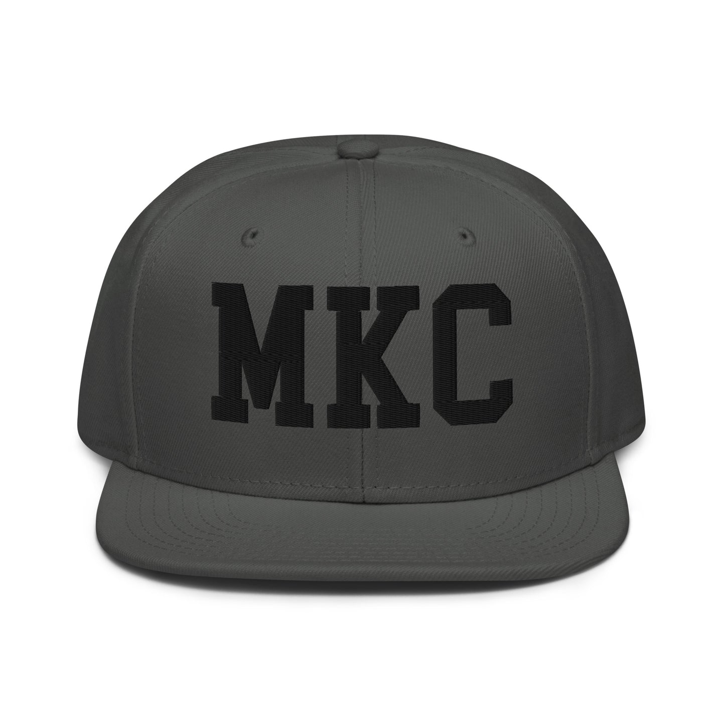 College-Style Wool-Blend Snapback Hat • Black • MKC Kansas City • YHM Designs - Image 15