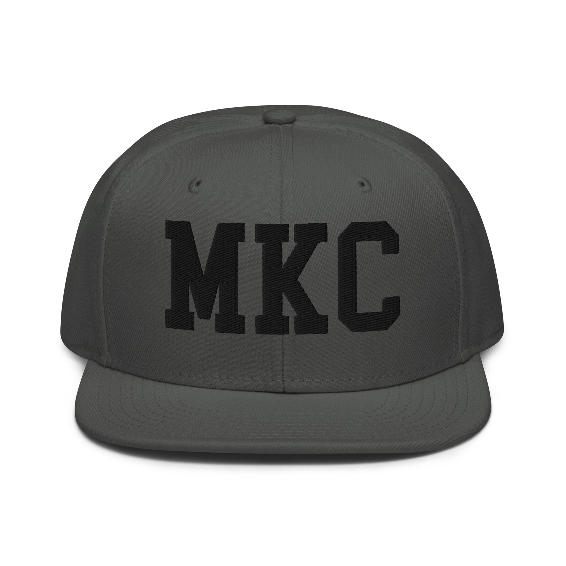 College-Style Wool-Blend Snapback Hat • Black • MKC Kansas City • YHM Designs - Image 15