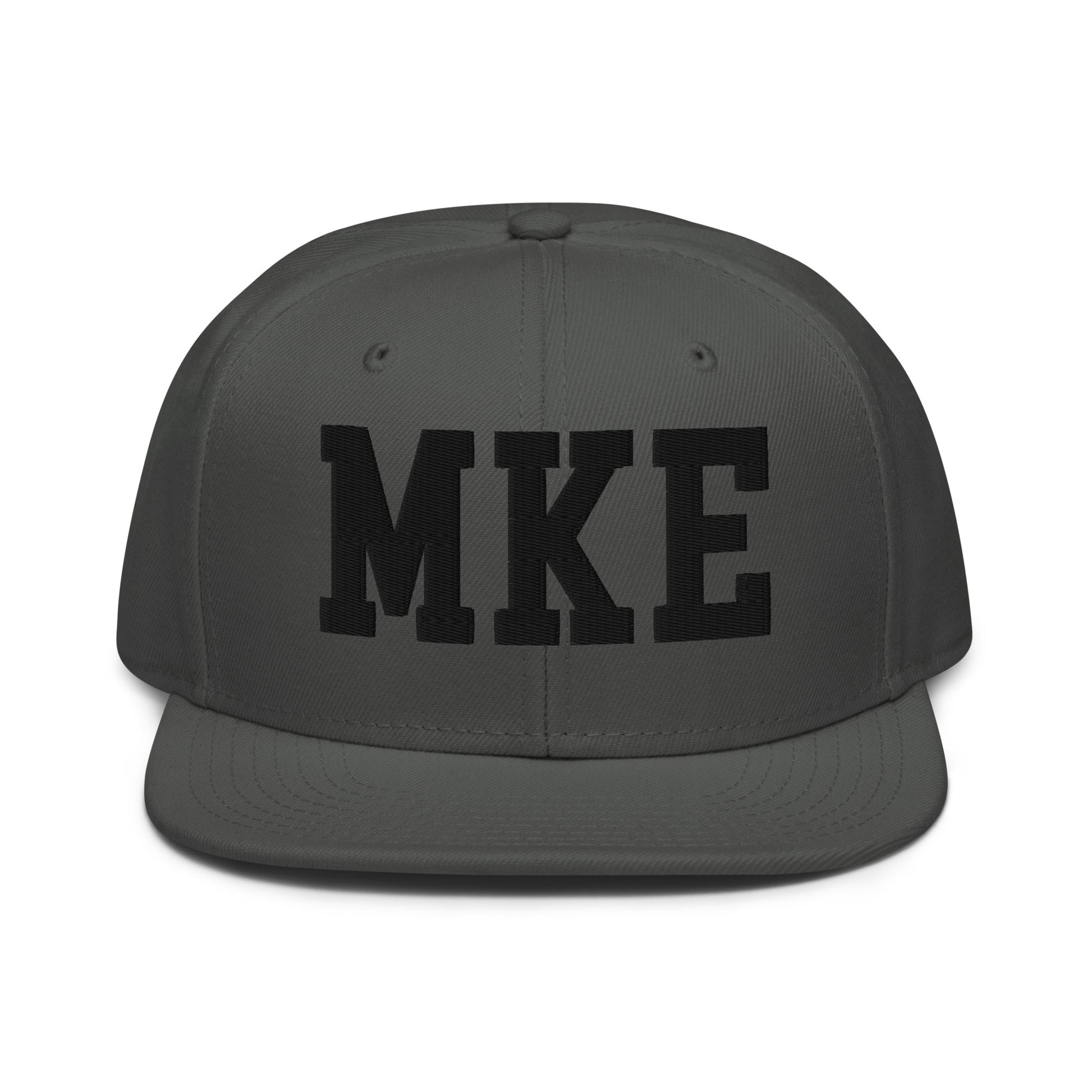 College-Style Wool-Blend Snapback Hat • Black • MKE Milwaukee • YHM Designs - Image 15