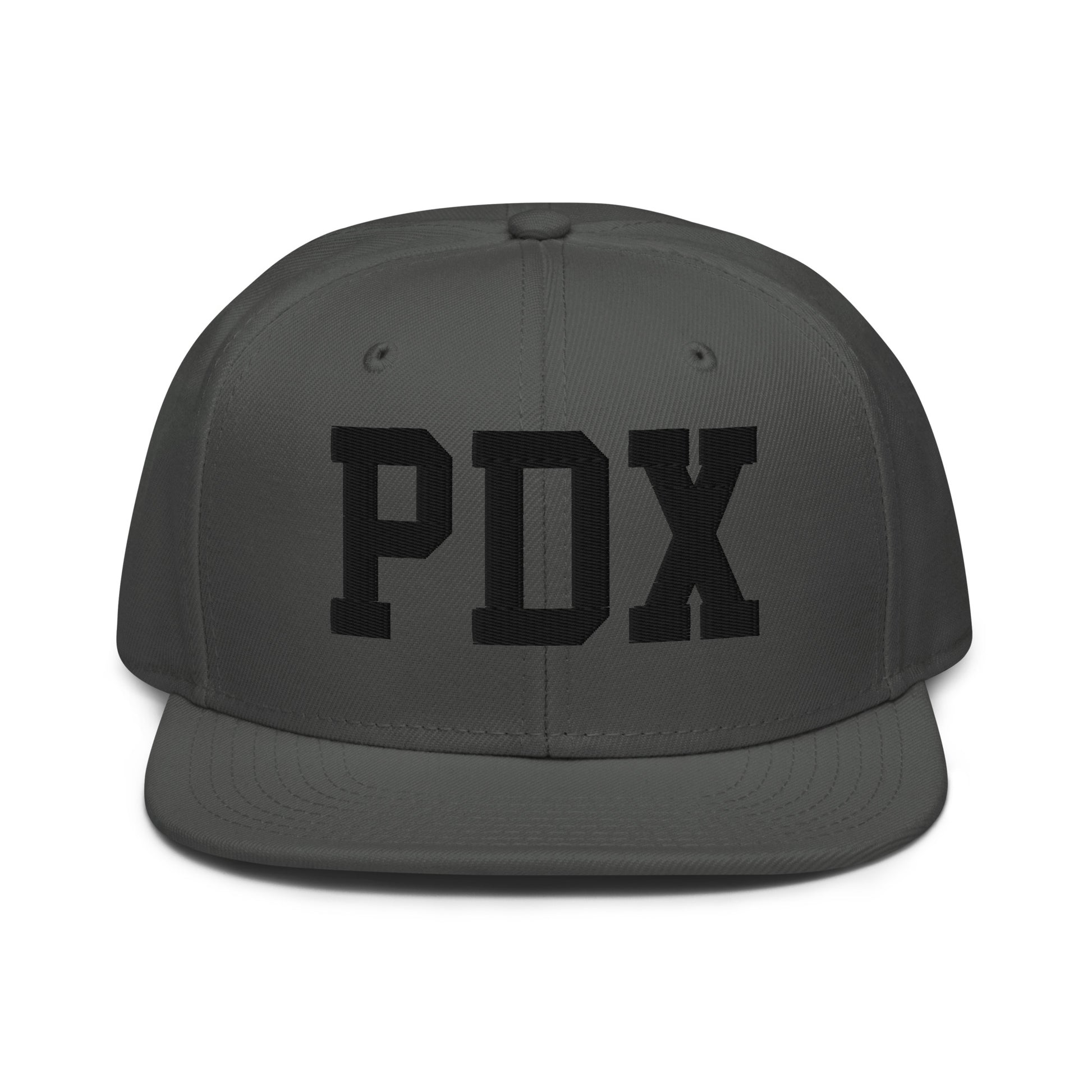 College-Style Wool-Blend Snapback Hat • Black • PDX Portland • YHM Designs - Image 15