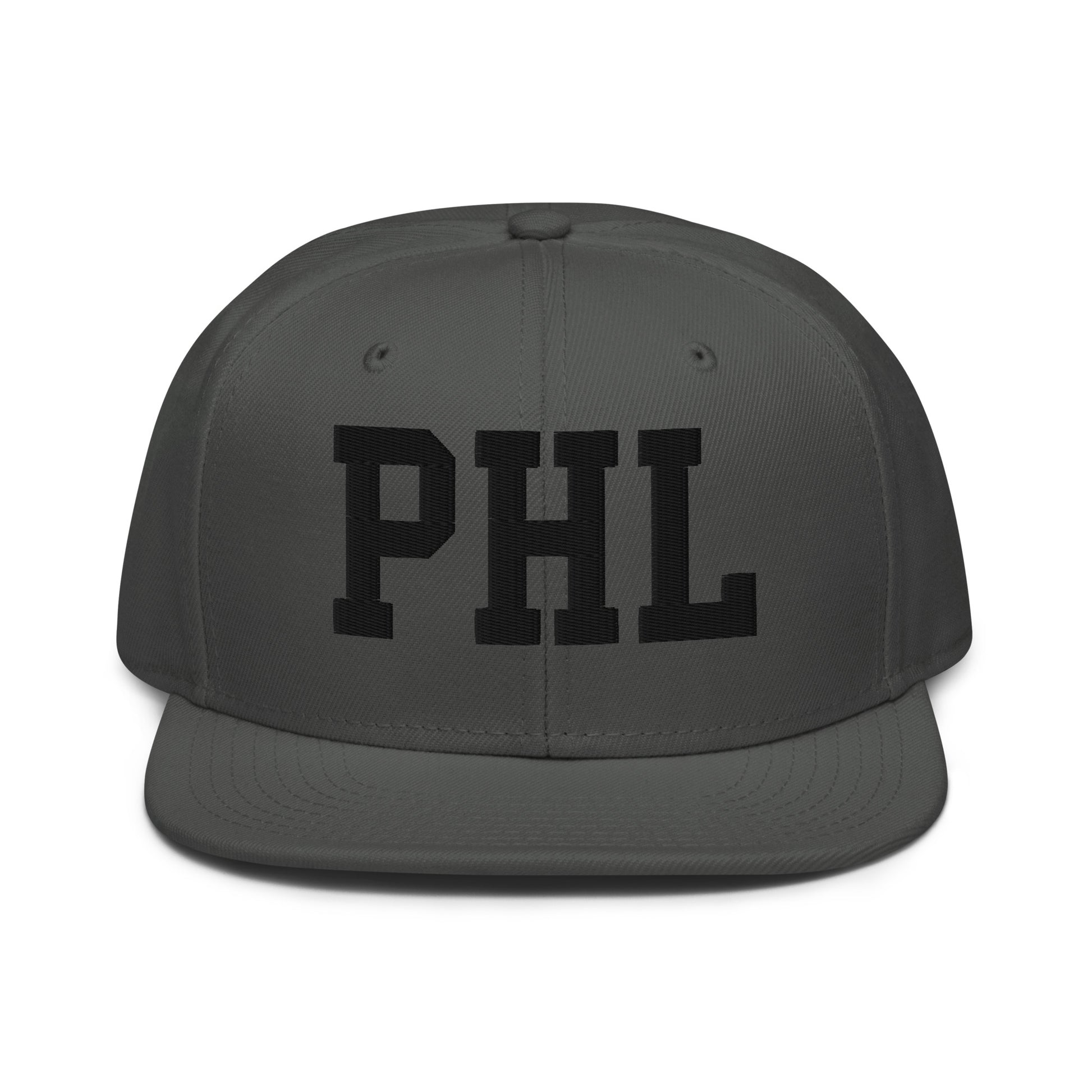 College-Style Wool-Blend Snapback Hat • Black • PHL Philadelphia • YHM Designs - Image 15