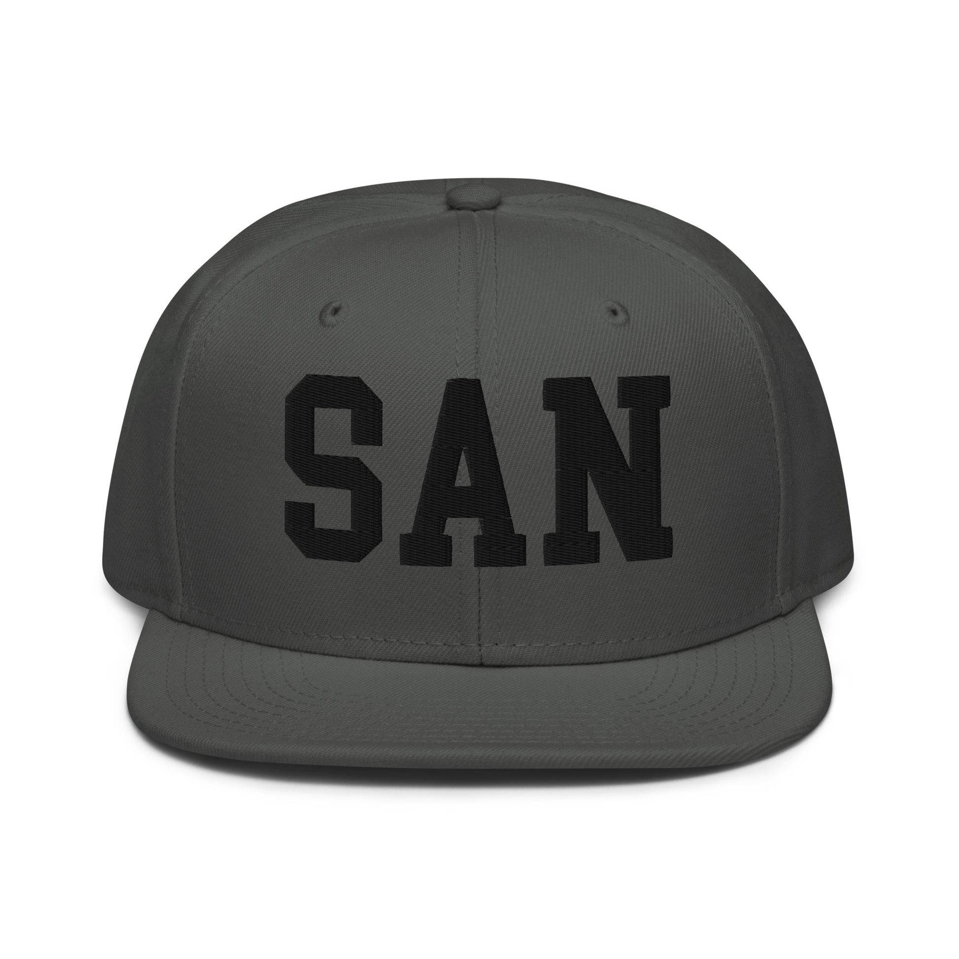 College-Style Wool-Blend Snapback Hat • Black • SAN San Diego • YHM Designs - Image 15