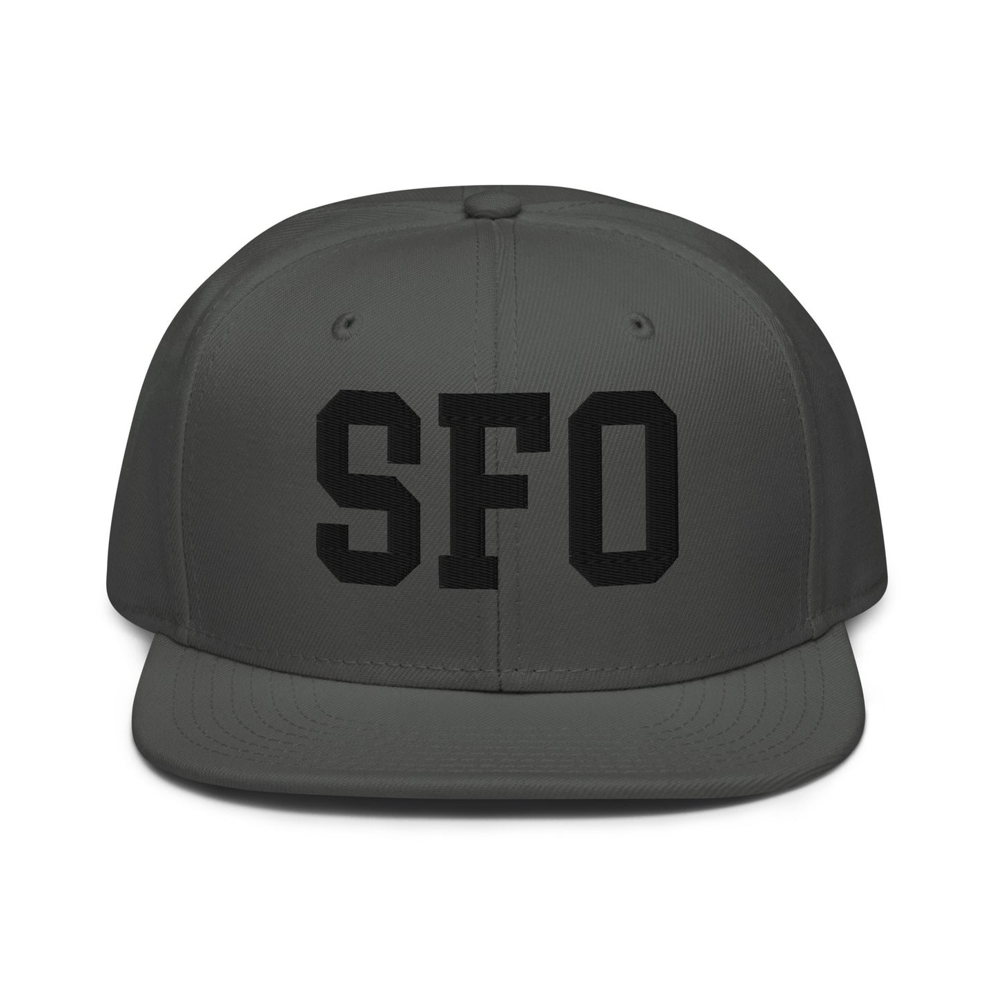 College-Style Wool-Blend Snapback Hat • Black • SFO San Francisco • YHM Designs - Image 15