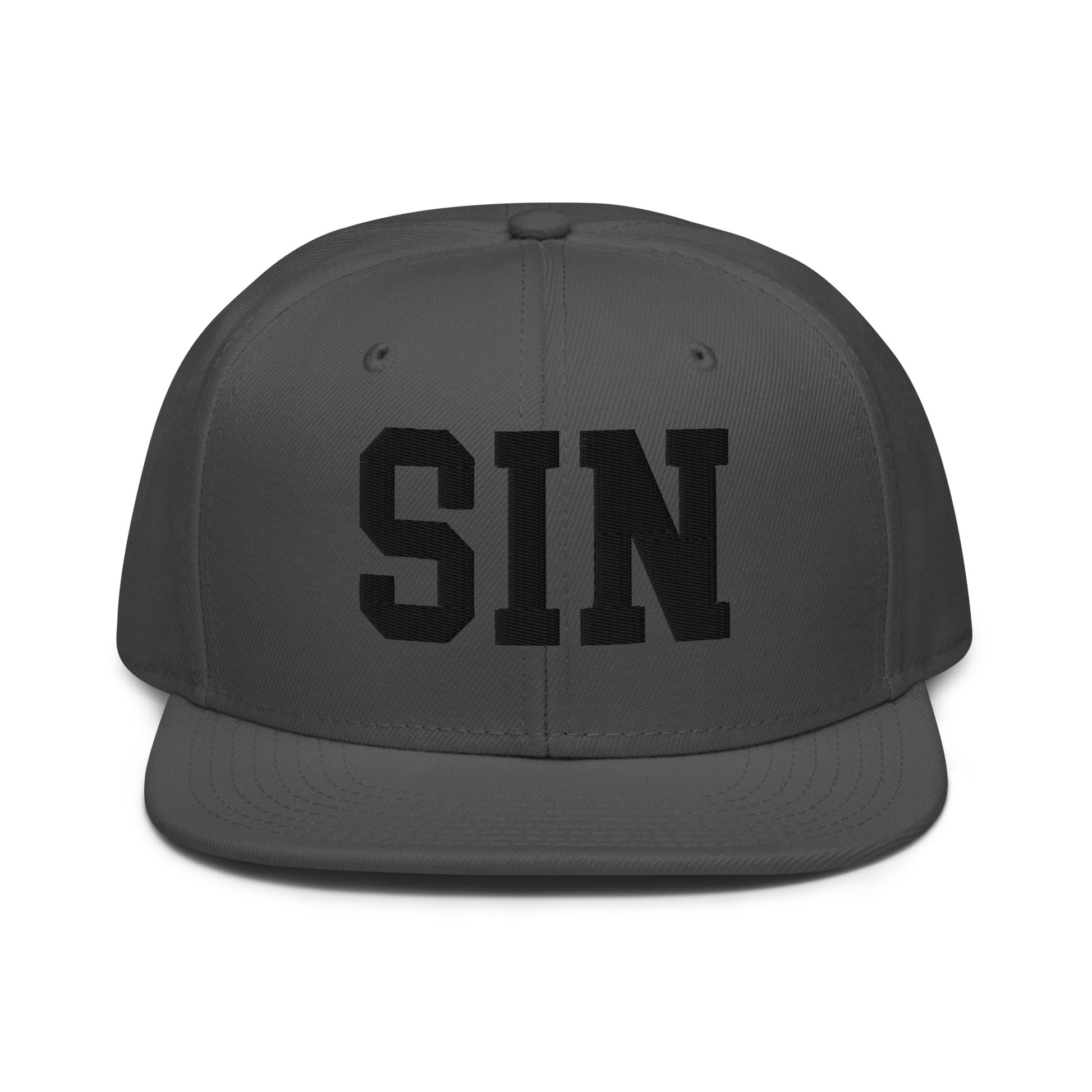 College-Style Wool-Blend Snapback Hat • Black • SIN Singapore • YHM Designs - Image 15