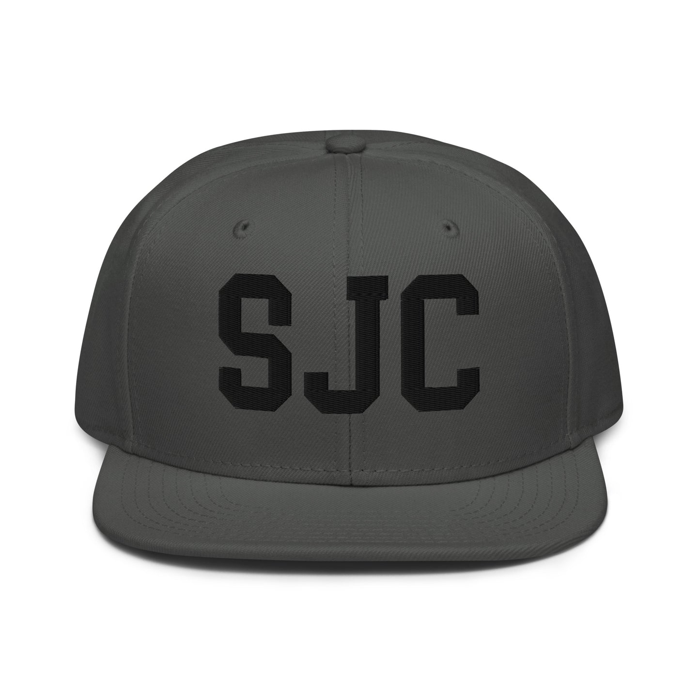 College-Style Wool-Blend Snapback Hat • Black • SJC San Jose • YHM Designs - Image 15