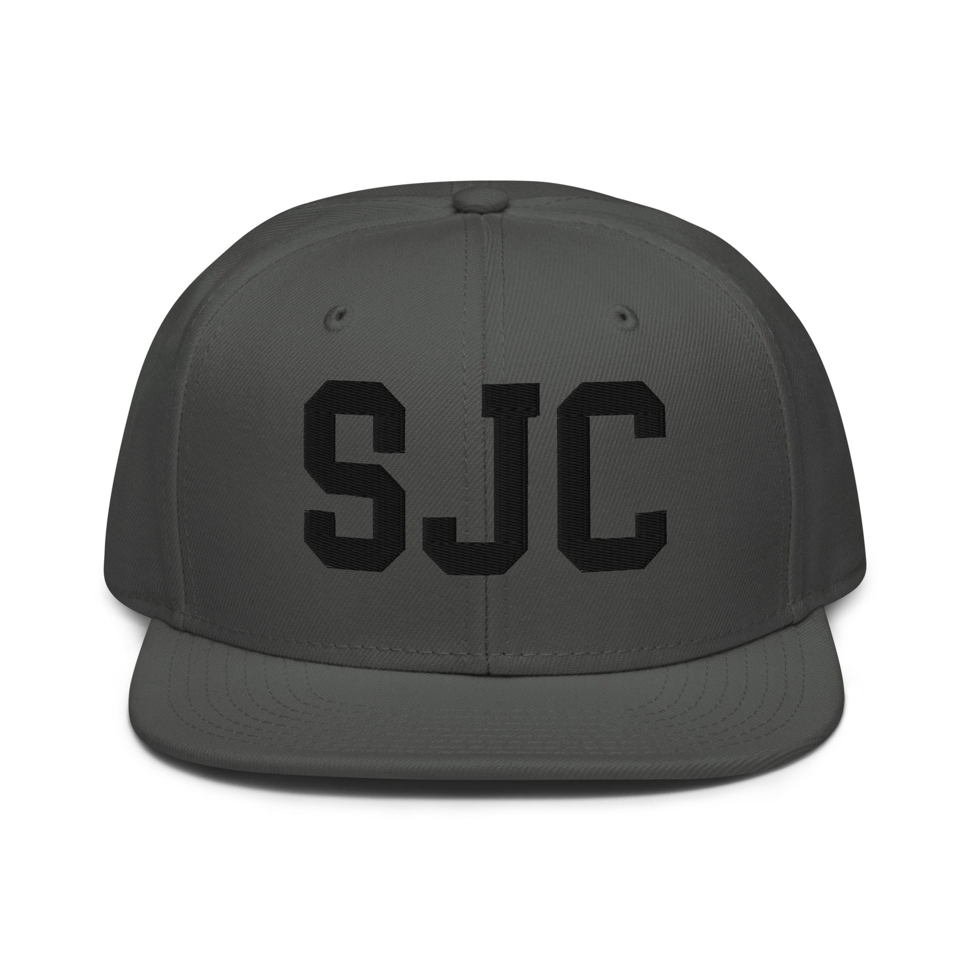College-Style Wool-Blend Snapback Hat • Black • SJC San Jose • YHM Designs - Image 15