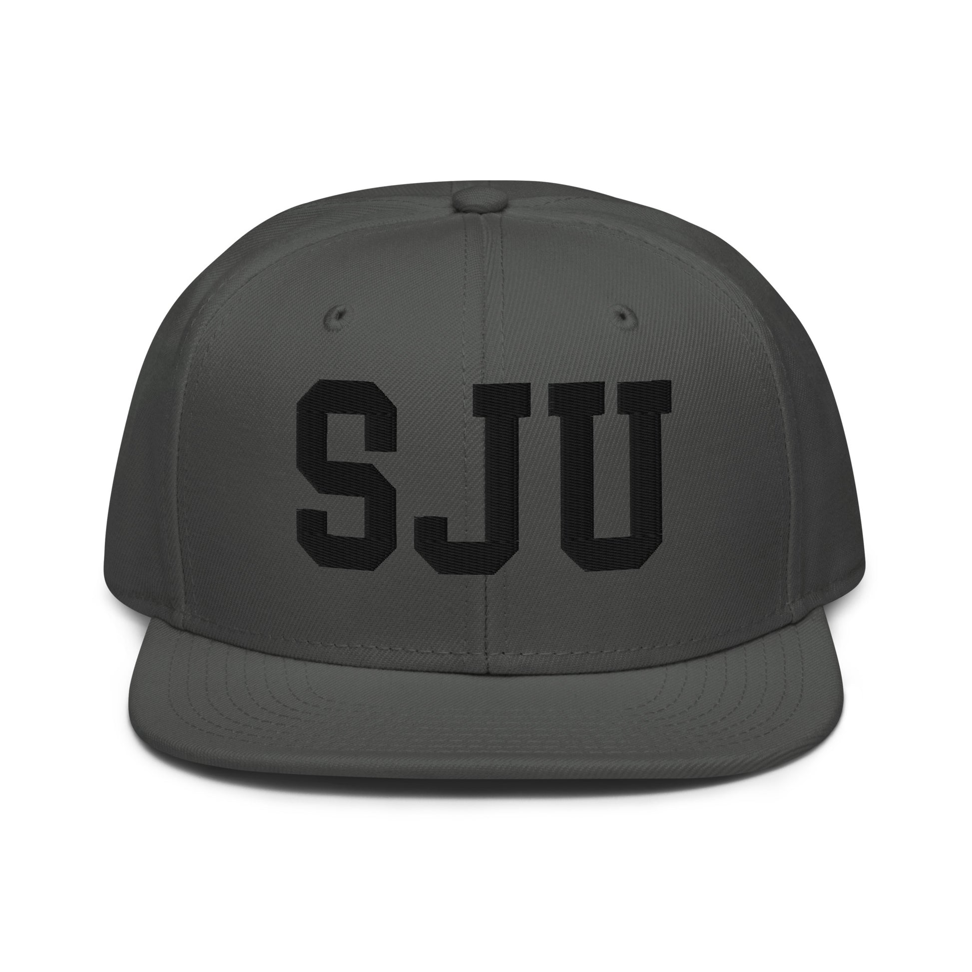 College-Style Wool-Blend Snapback Hat • Black • SJU San Juan • YHM Designs - Image 15