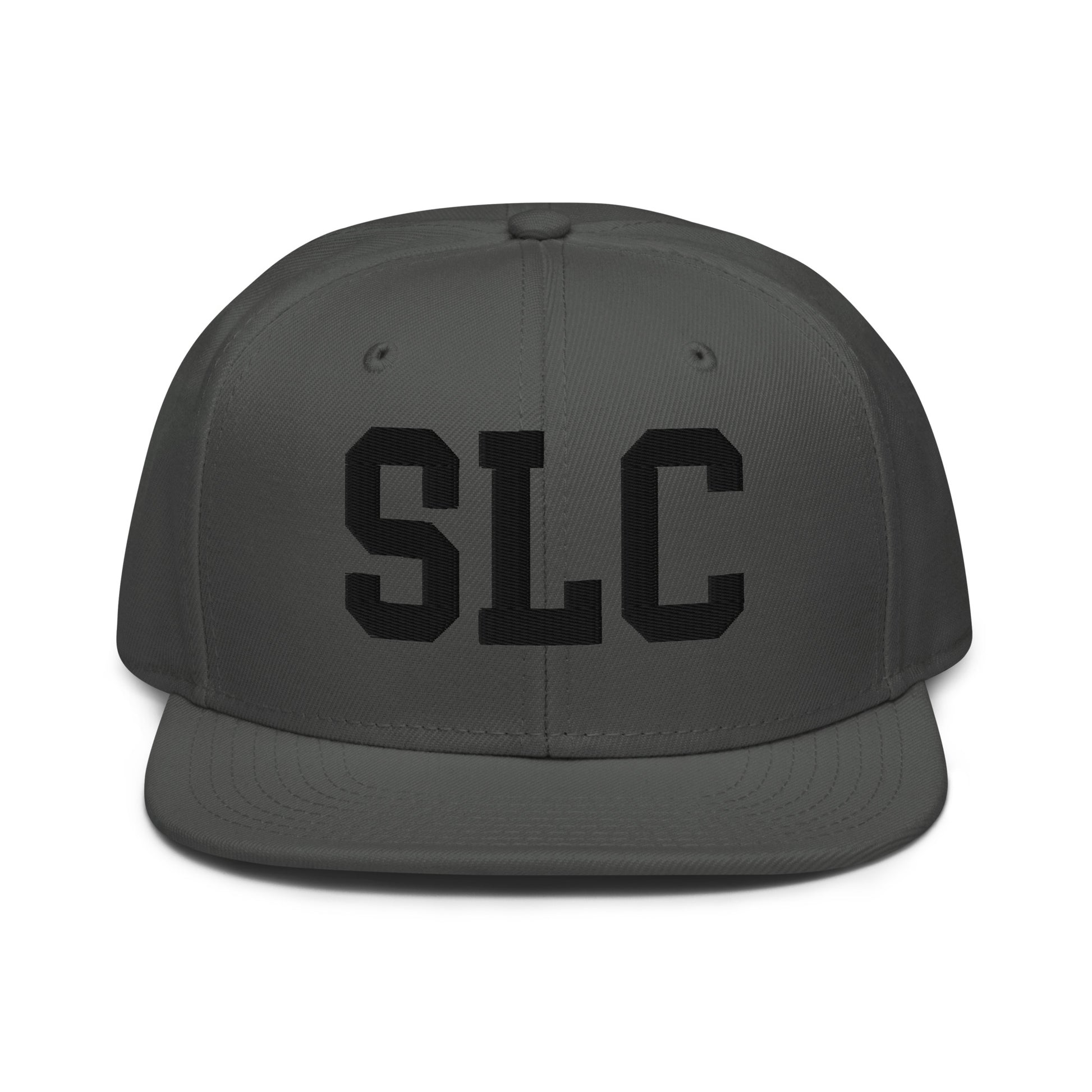 College-Style Wool-Blend Snapback Hat • Black • SLC Salt Lake City • YHM Designs - Image 15
