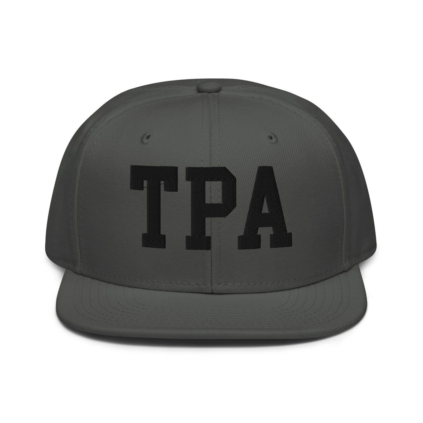 College-Style Wool-Blend Snapback Hat • Black • TPA Tampa • YHM Designs - Image 15