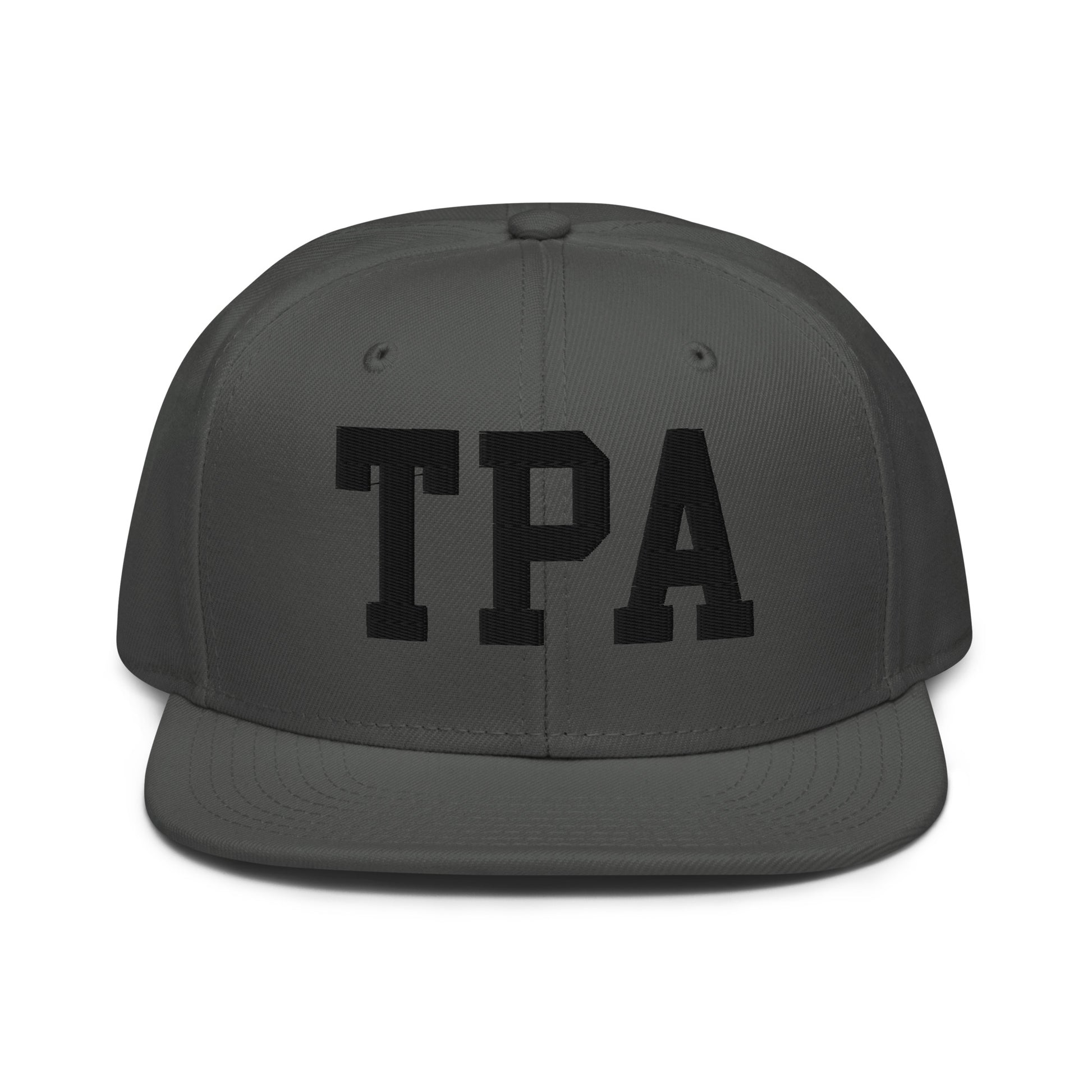 College-Style Wool-Blend Snapback Hat • Black • TPA Tampa • YHM Designs - Image 15