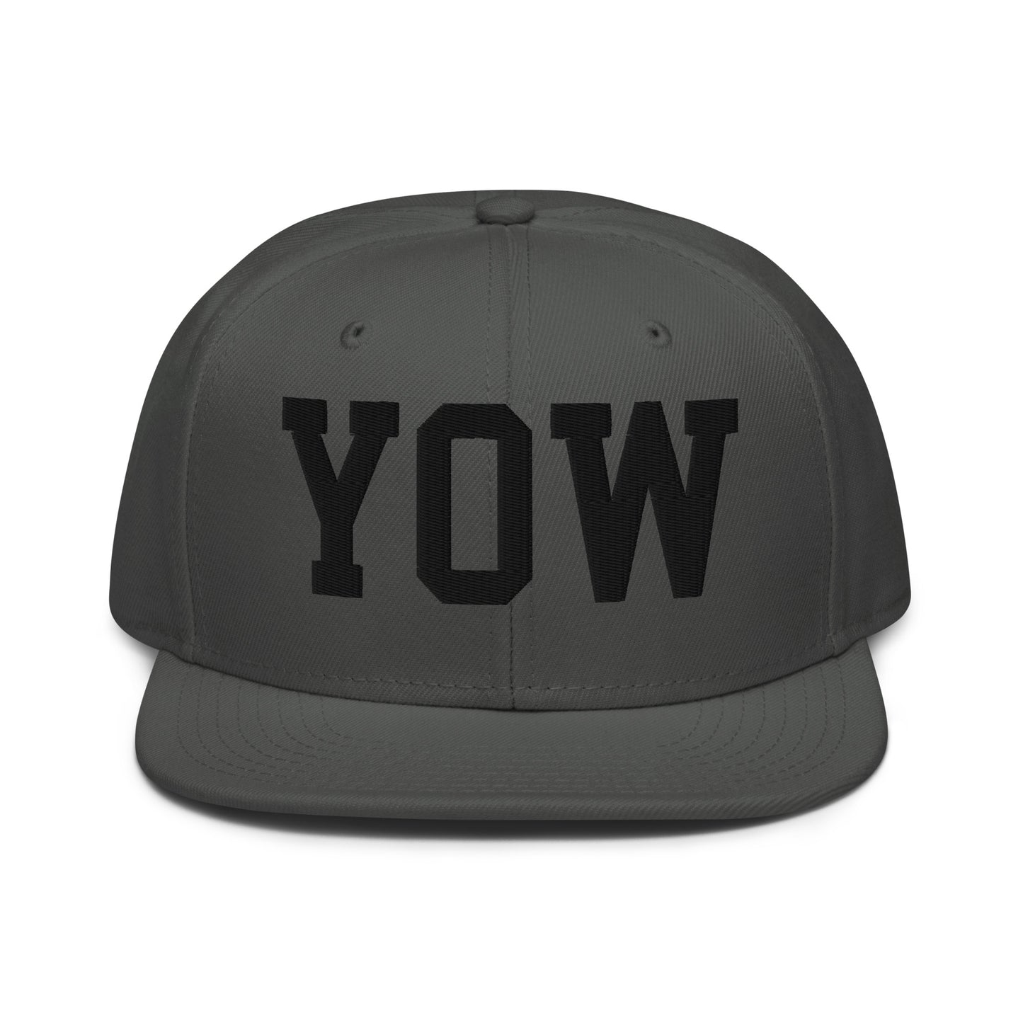 College-Style Wool-Blend Snapback Hat • Black • YOW Ottawa • YHM Designs - Image 15