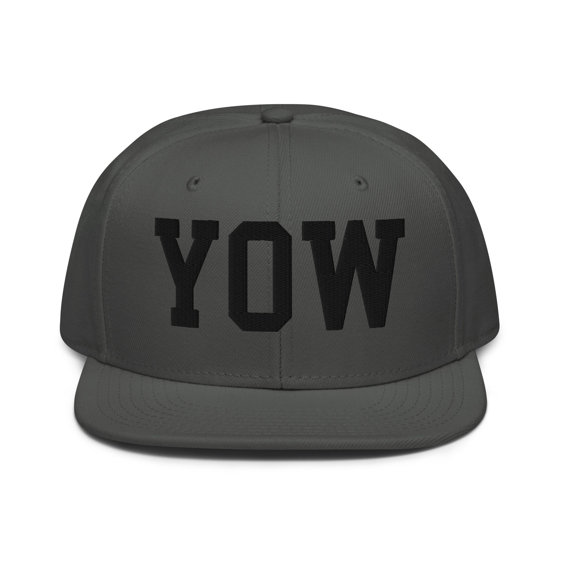 College-Style Wool-Blend Snapback Hat • Black • YOW Ottawa • YHM Designs - Image 15