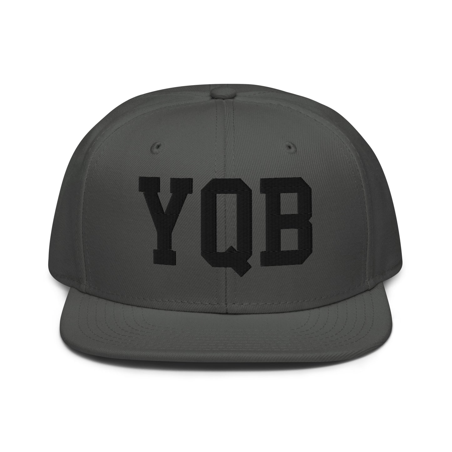 College-Style Wool-Blend Snapback Hat • Black • YQB Quebec City • YHM Designs - Image 15