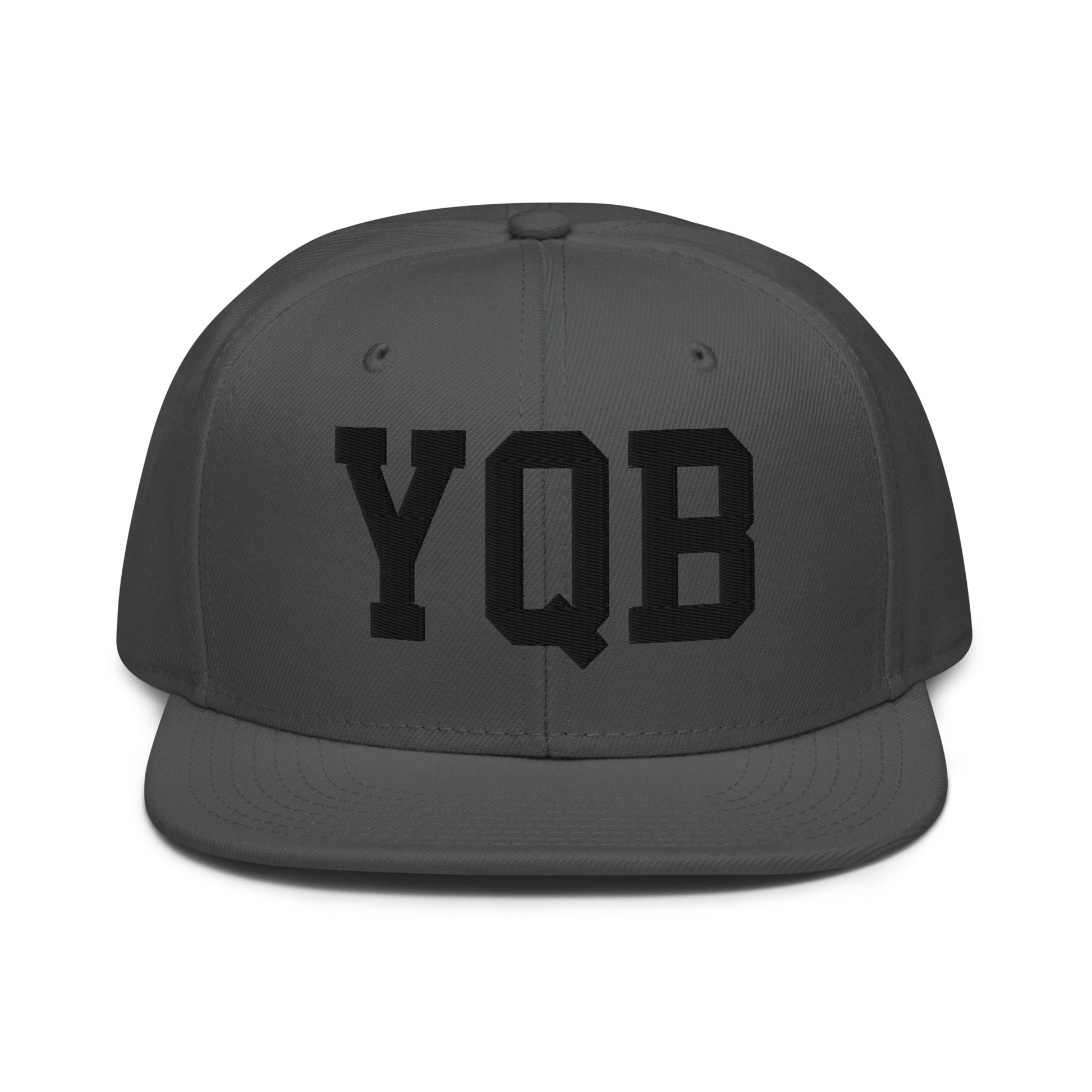 College-Style Wool-Blend Snapback Hat • Black • YQB Quebec City • YHM Designs - Image 15