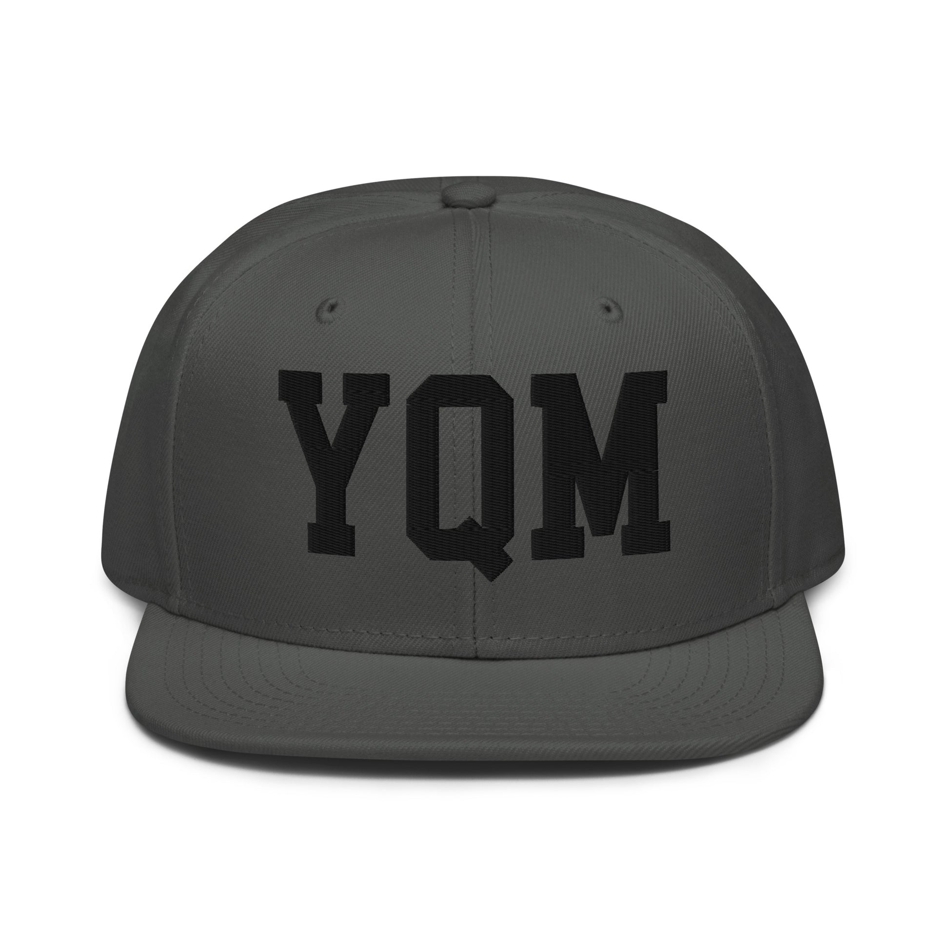 College-Style Wool-Blend Snapback Hat • Black • YQM Moncton • YHM Designs - Image 15