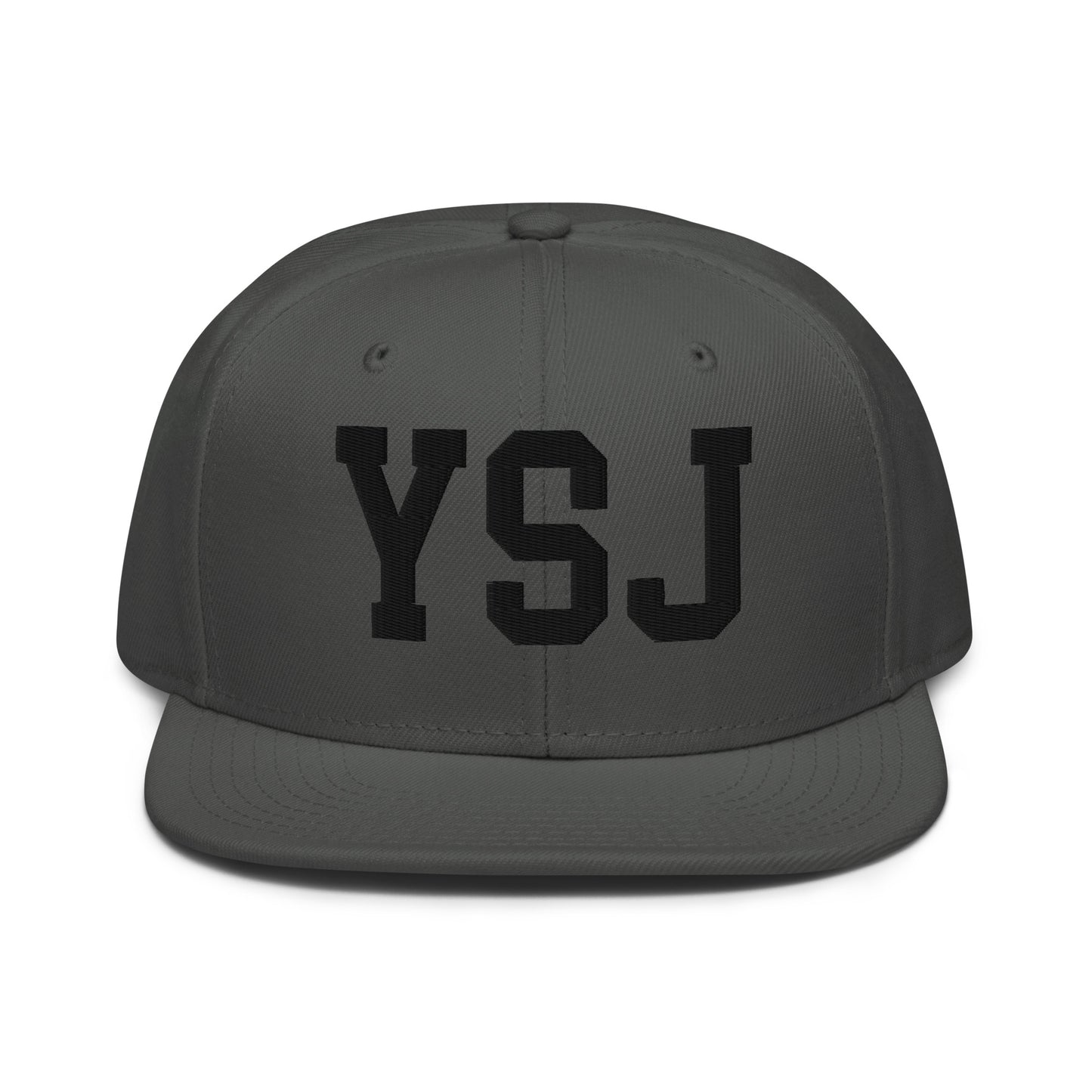College-Style Wool-Blend Snapback Hat • Black • YSJ Saint John • YHM Designs - Image 15
