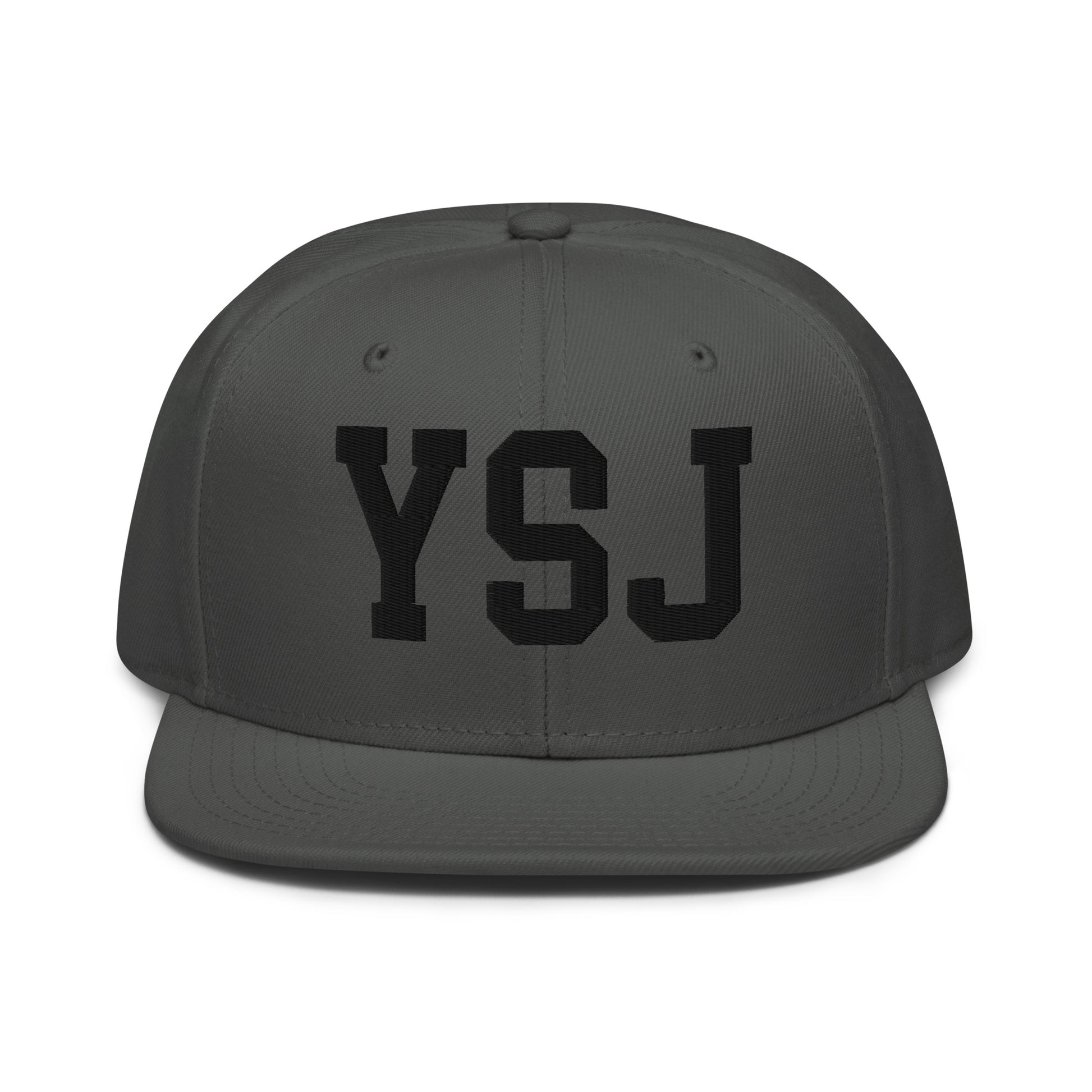 College-Style Wool-Blend Snapback Hat • Black • YSJ Saint John • YHM Designs - Image 15