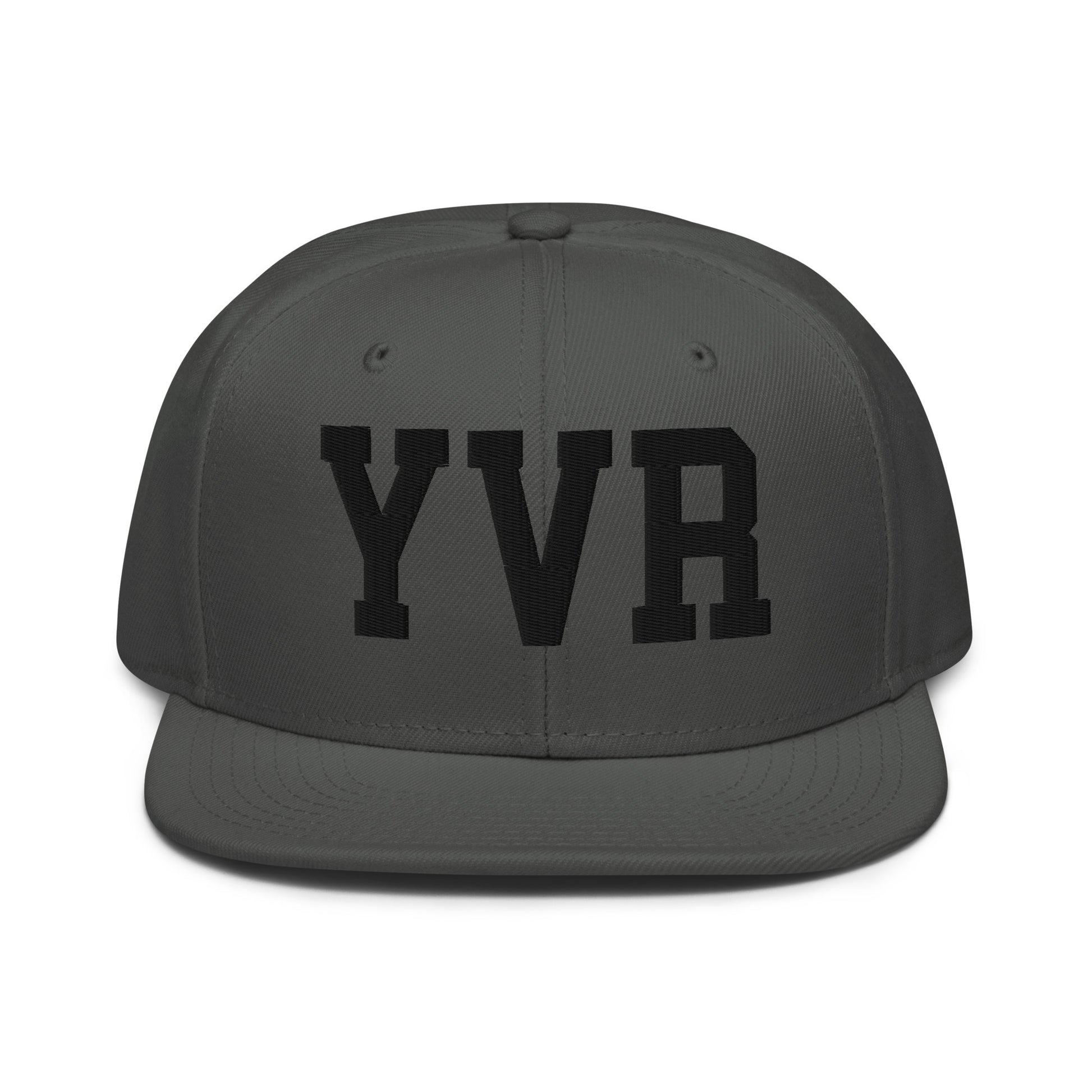 College-Style Wool-Blend Snapback Hat • Black • YVR Vancouver • YHM Designs - Image 15