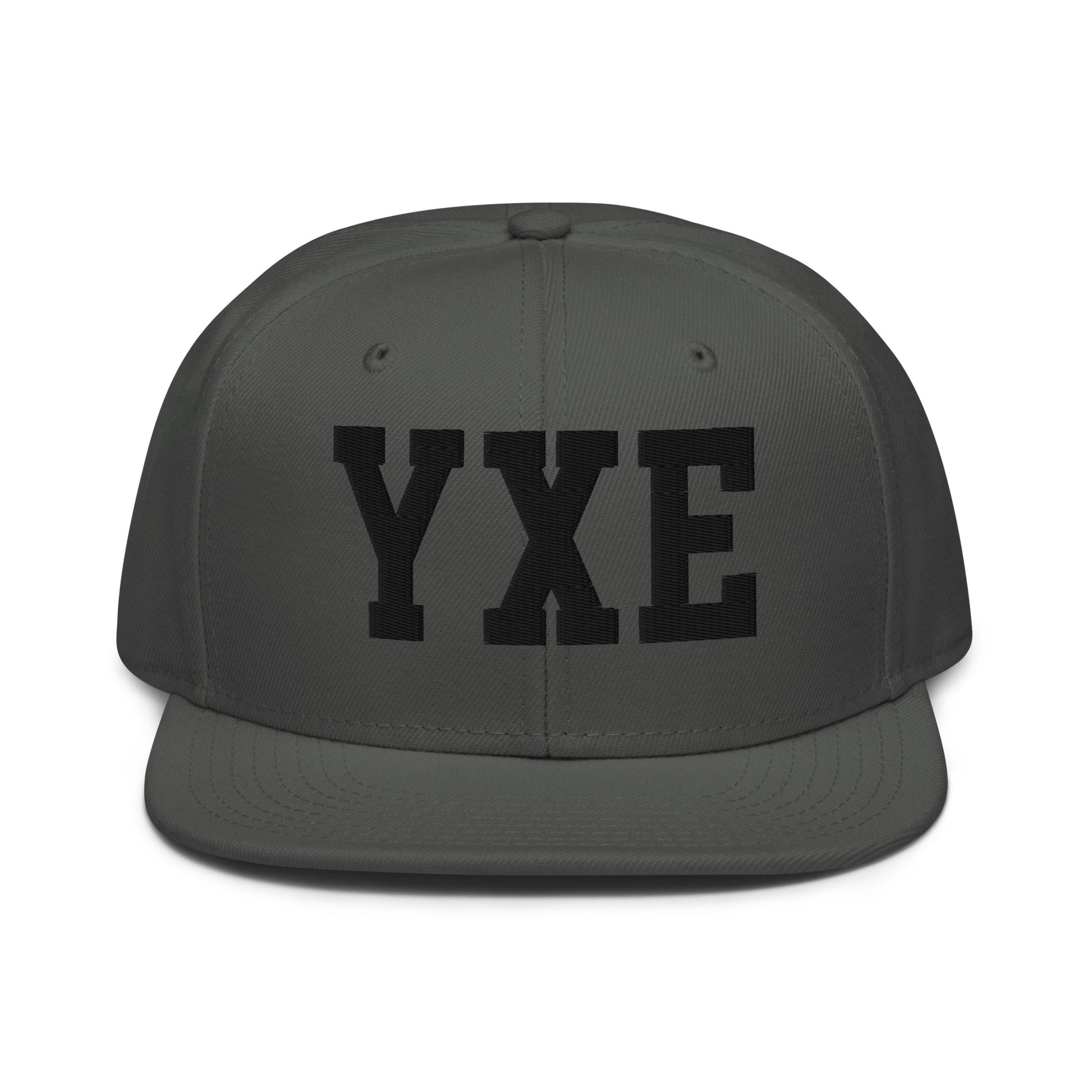 College-Style Wool-Blend Snapback Hat • Black • YXE Saskatoon • YHM Designs - Image 15