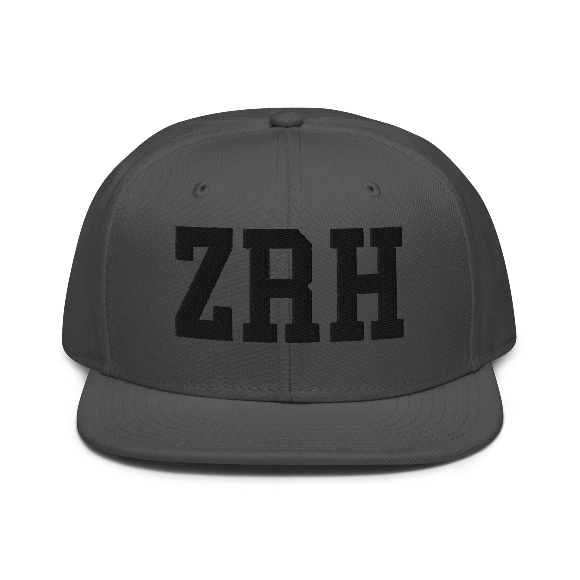 College-Style Wool-Blend Snapback Hat • Black • ZRH Zurich • YHM Designs - Image 15