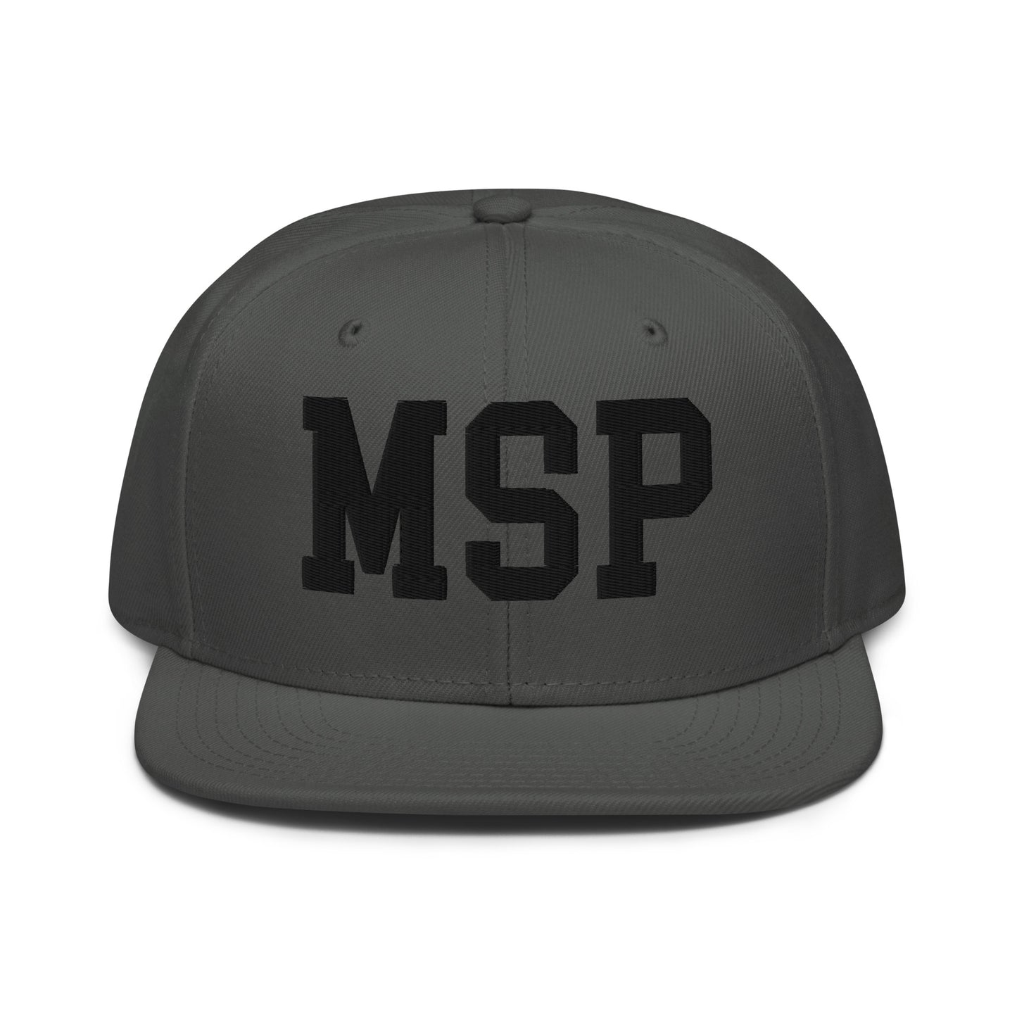 College-Style Wool-Blend Snapback Hat • Black • MSP Minneapolis • YHM Designs - Image 15