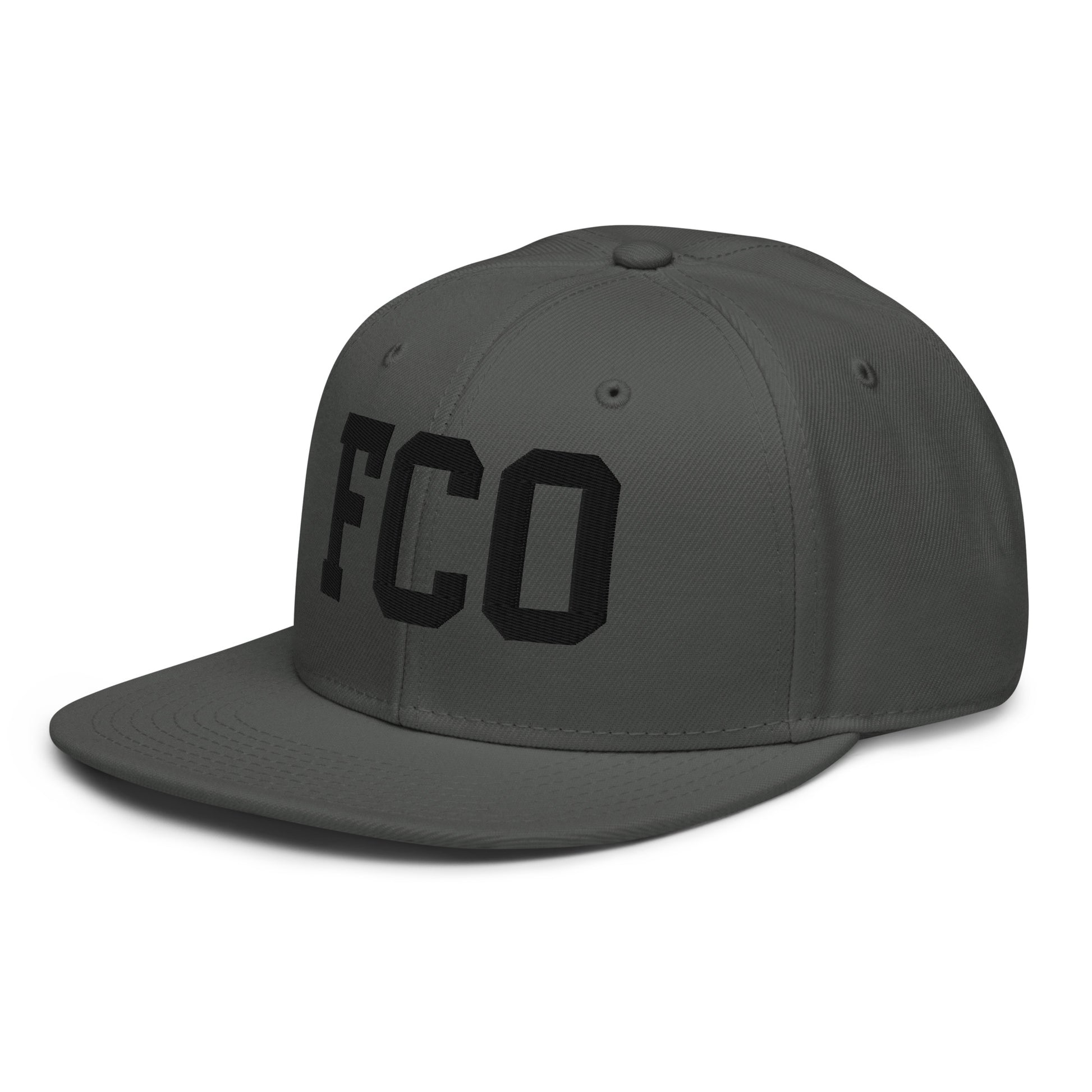 College-Style Wool-Blend Snapback Hat • Black • FCO Rome • YHM Designs - Image 17