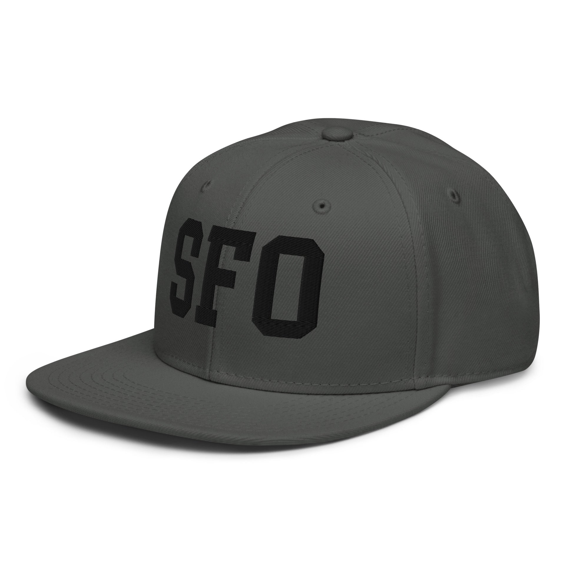 College-Style Wool-Blend Snapback Hat • Black • SFO San Francisco • YHM Designs - Image 17