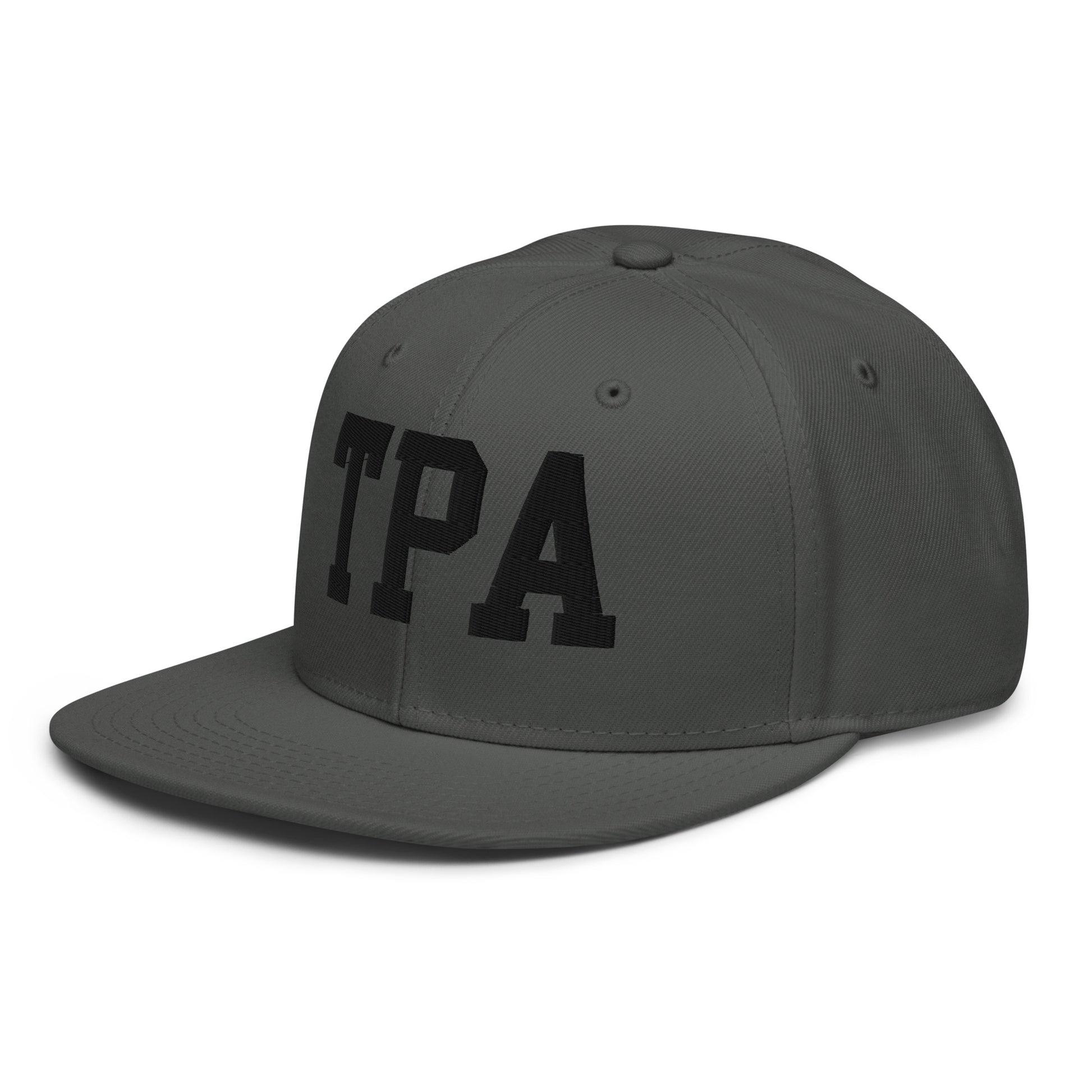 College-Style Wool-Blend Snapback Hat • Black • TPA Tampa • YHM Designs - Image 17