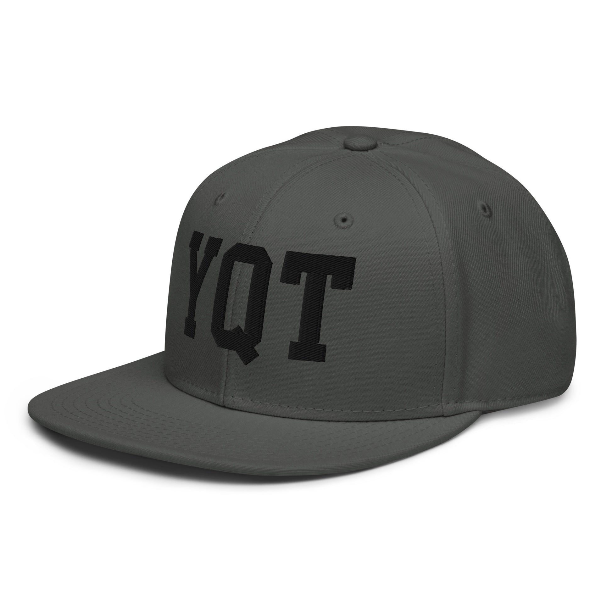 College-Style Wool-Blend Snapback Hat • Black • YQT Thunder Bay • YHM Designs - Image 17