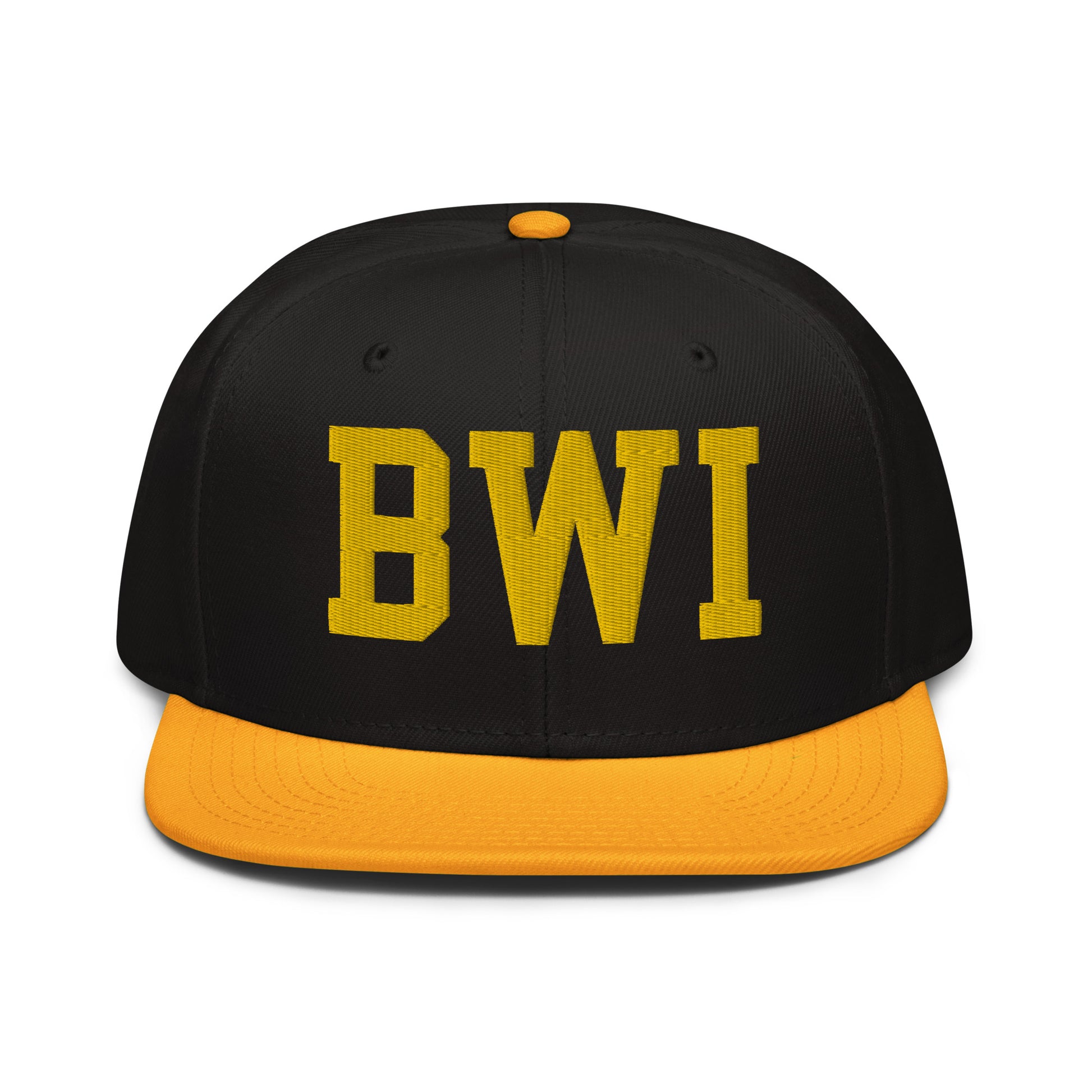 College-Style Wool-Blend Snapback Hat • Gold • BWI Baltimore • YHM Designs - Image 07