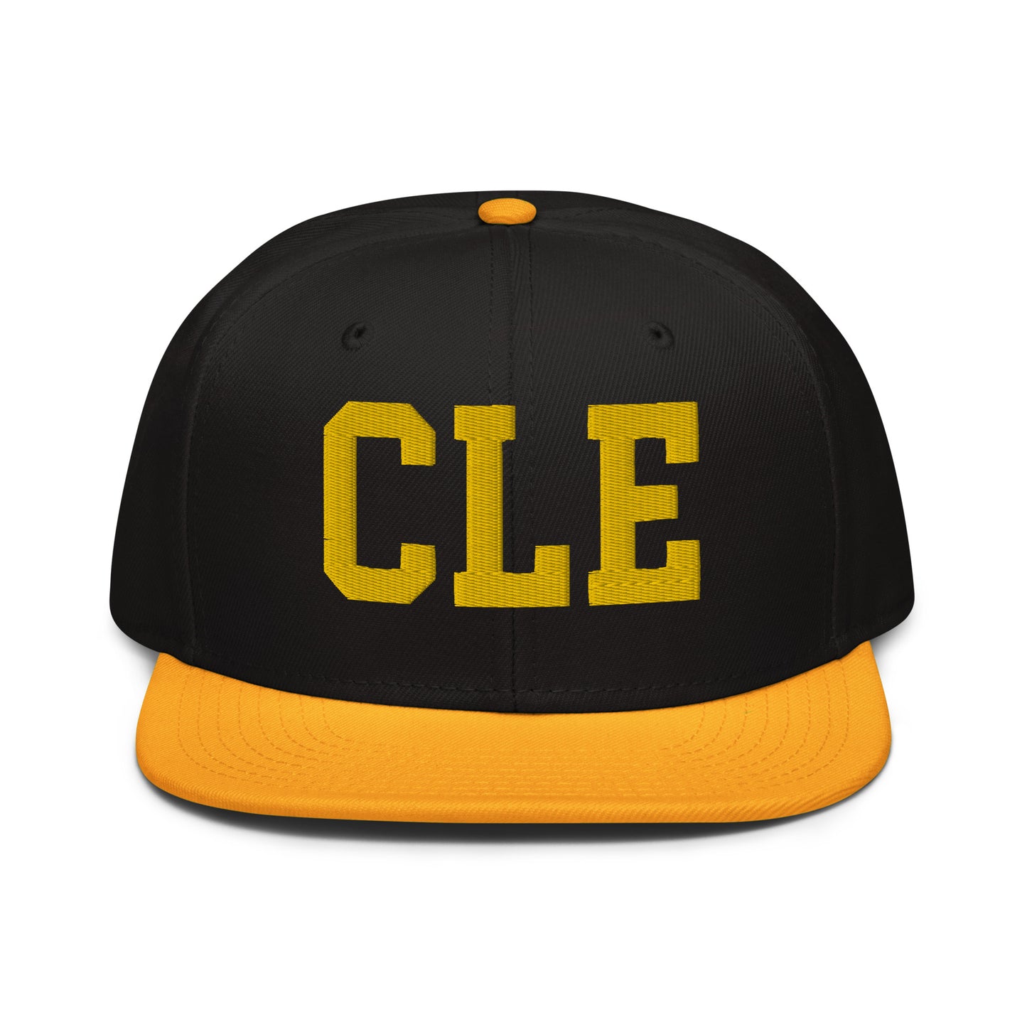 College-Style Wool-Blend Snapback Hat • Gold • CLE Cleveland • YHM Designs - Image 07