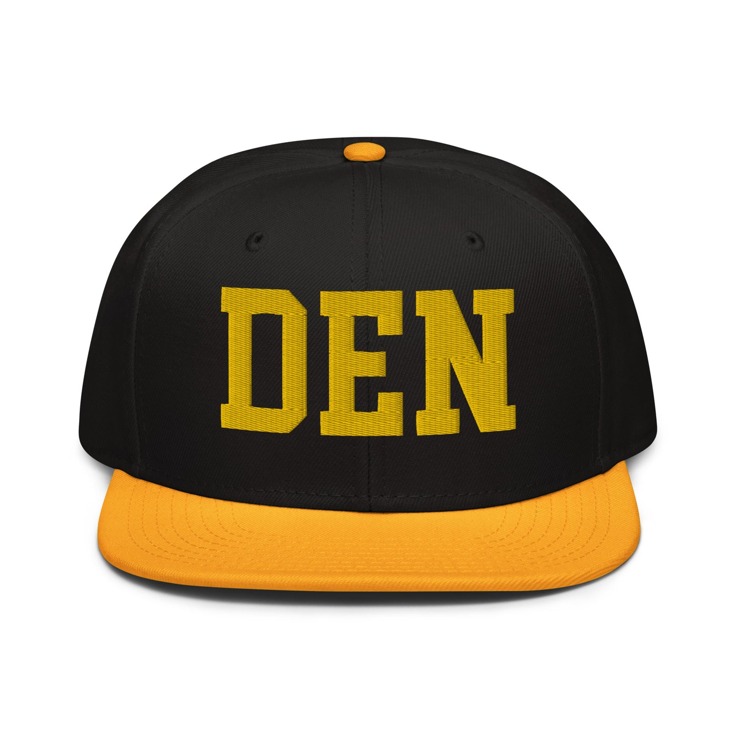 College-Style Wool-Blend Snapback Hat • Gold • DEN Denver • YHM Designs - Image 07