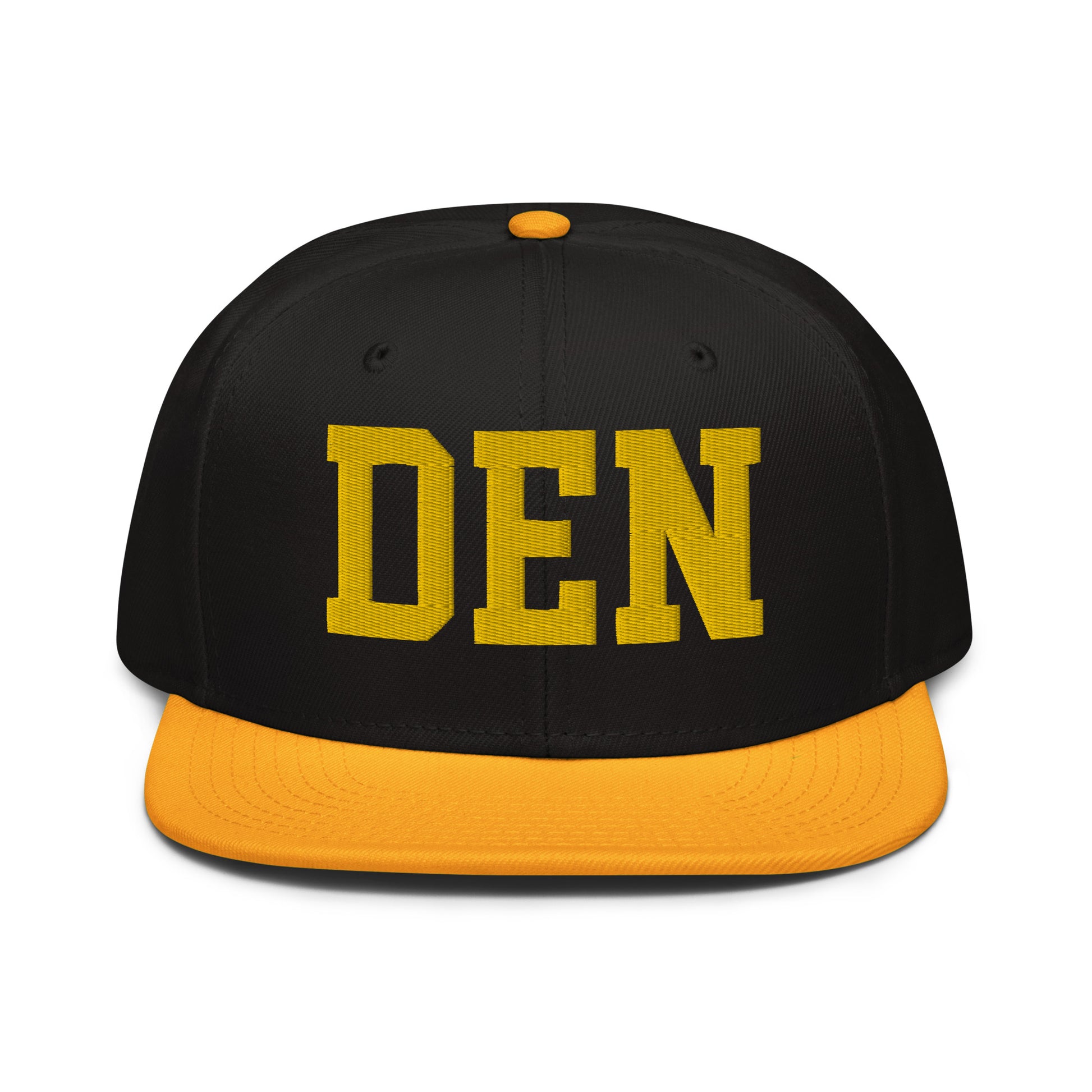 College-Style Wool-Blend Snapback Hat • Gold • DEN Denver • YHM Designs - Image 07