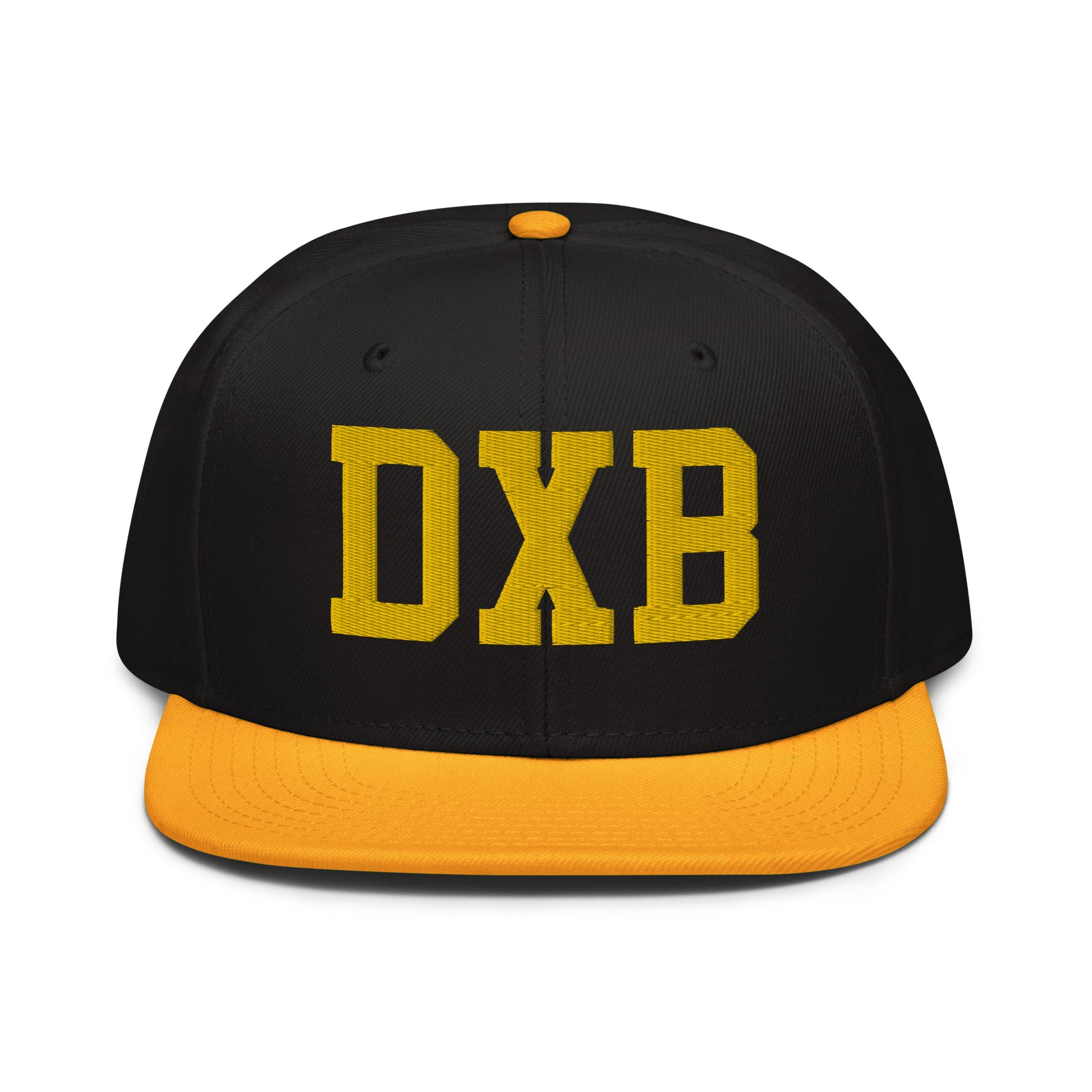 College-Style Wool-Blend Snapback Hat • Gold • DXB Dubai • YHM Designs - Image 07