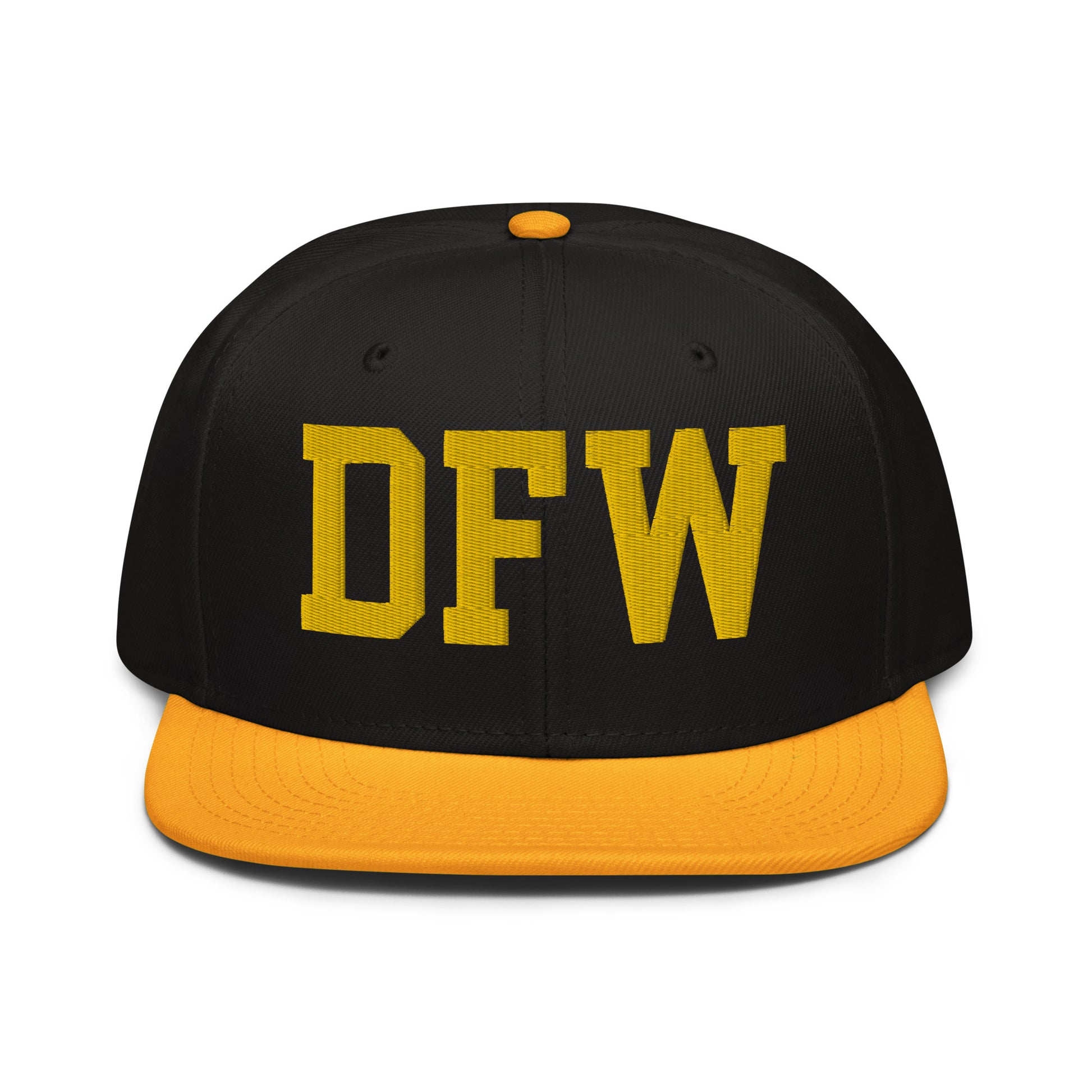 College-Style Wool-Blend Snapback Hat • Gold • DFW Dallas • YHM Designs - Image 07