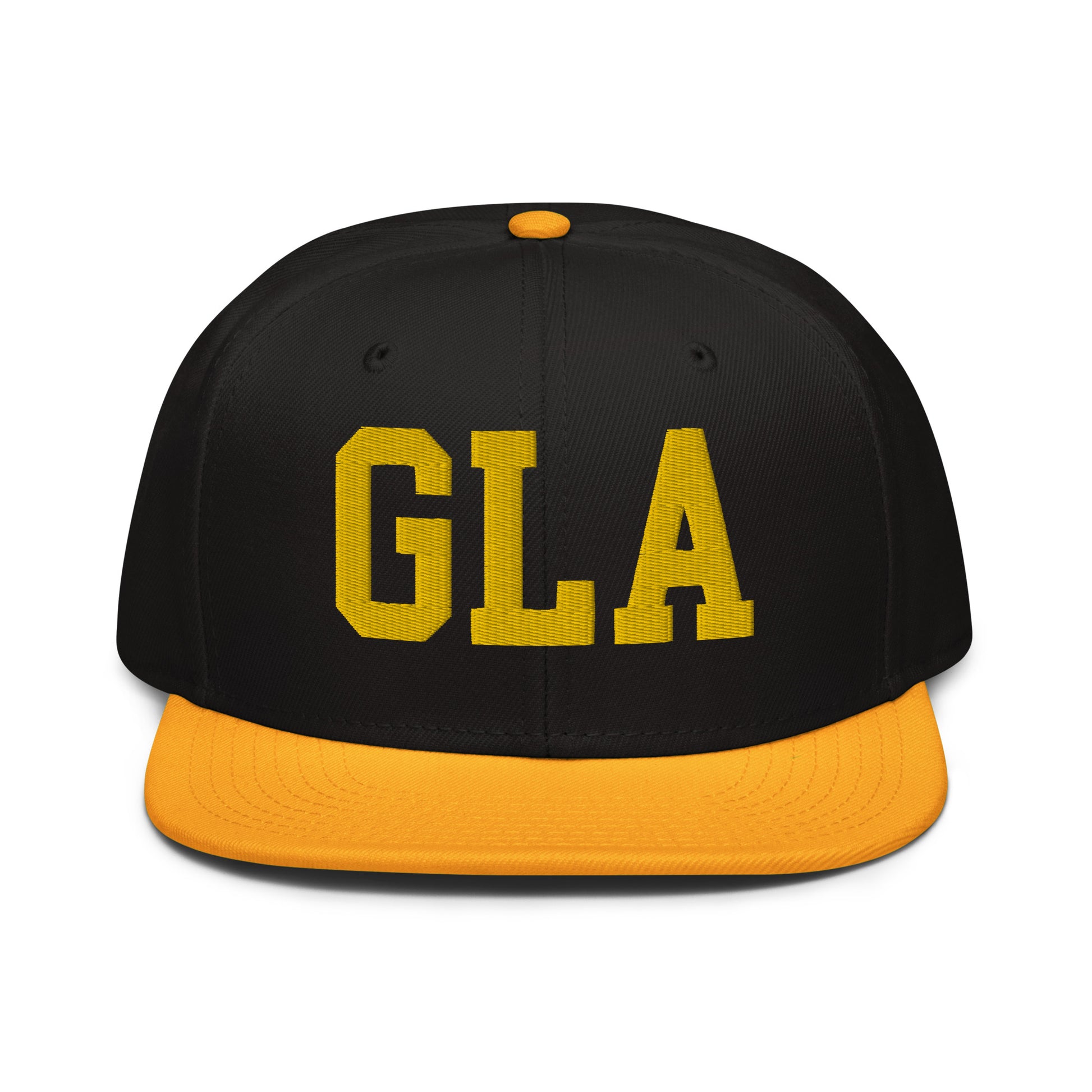College-Style Wool-Blend Snapback Hat • Gold • GLA Glasgow • YHM Designs - Image 07