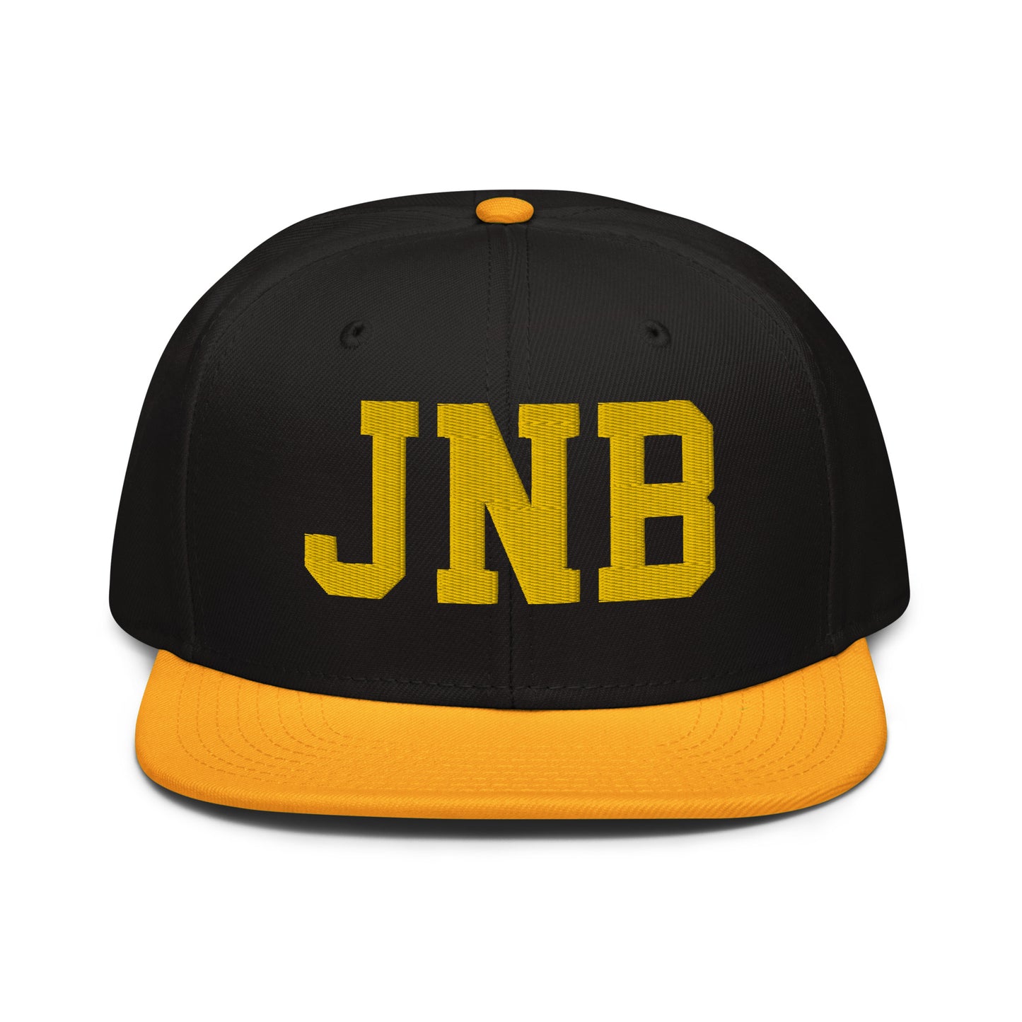 College-Style Wool-Blend Snapback Hat • Gold • JNB Johannesburg • YHM Designs - Image 07