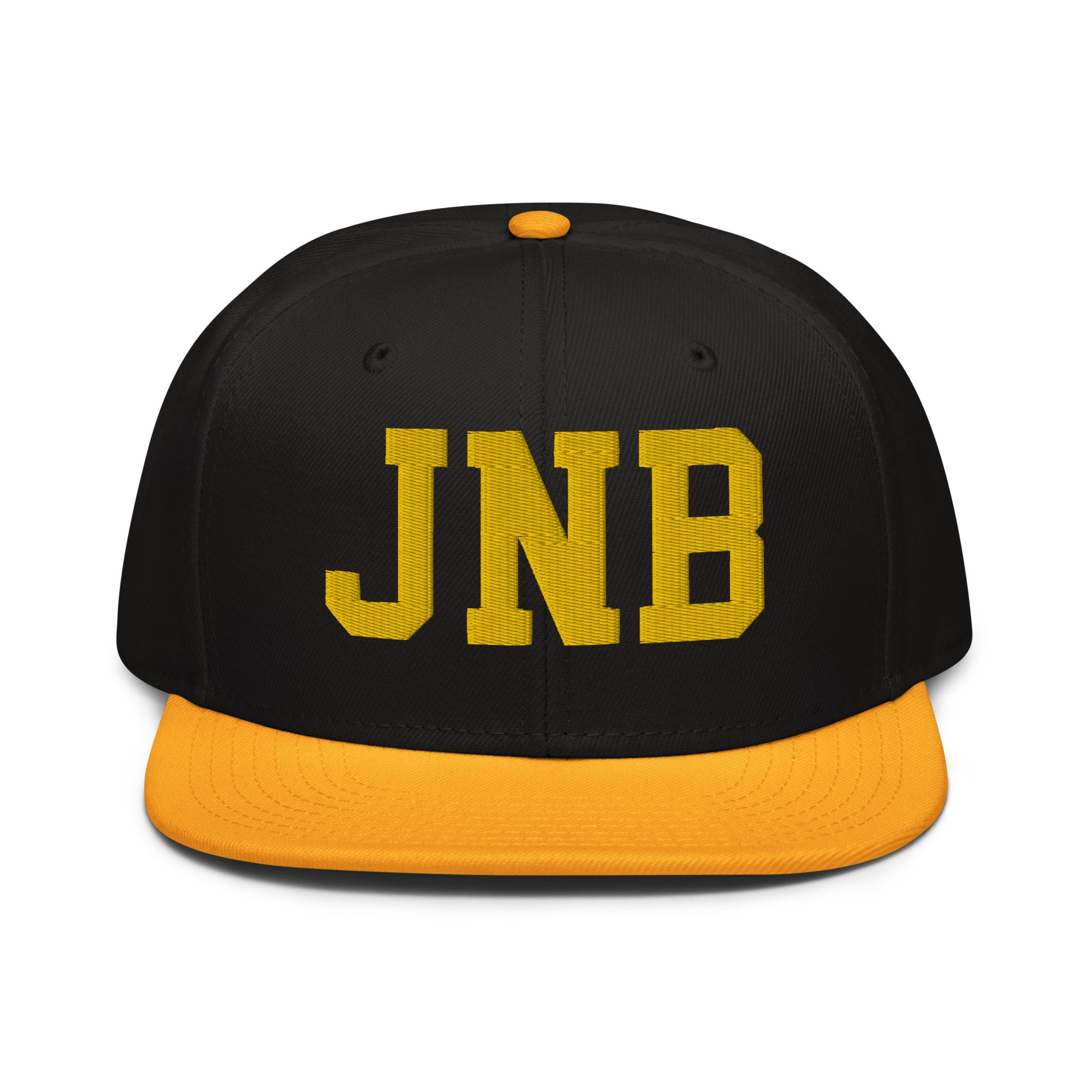 College-Style Wool-Blend Snapback Hat • Gold • JNB Johannesburg • YHM Designs - Image 07