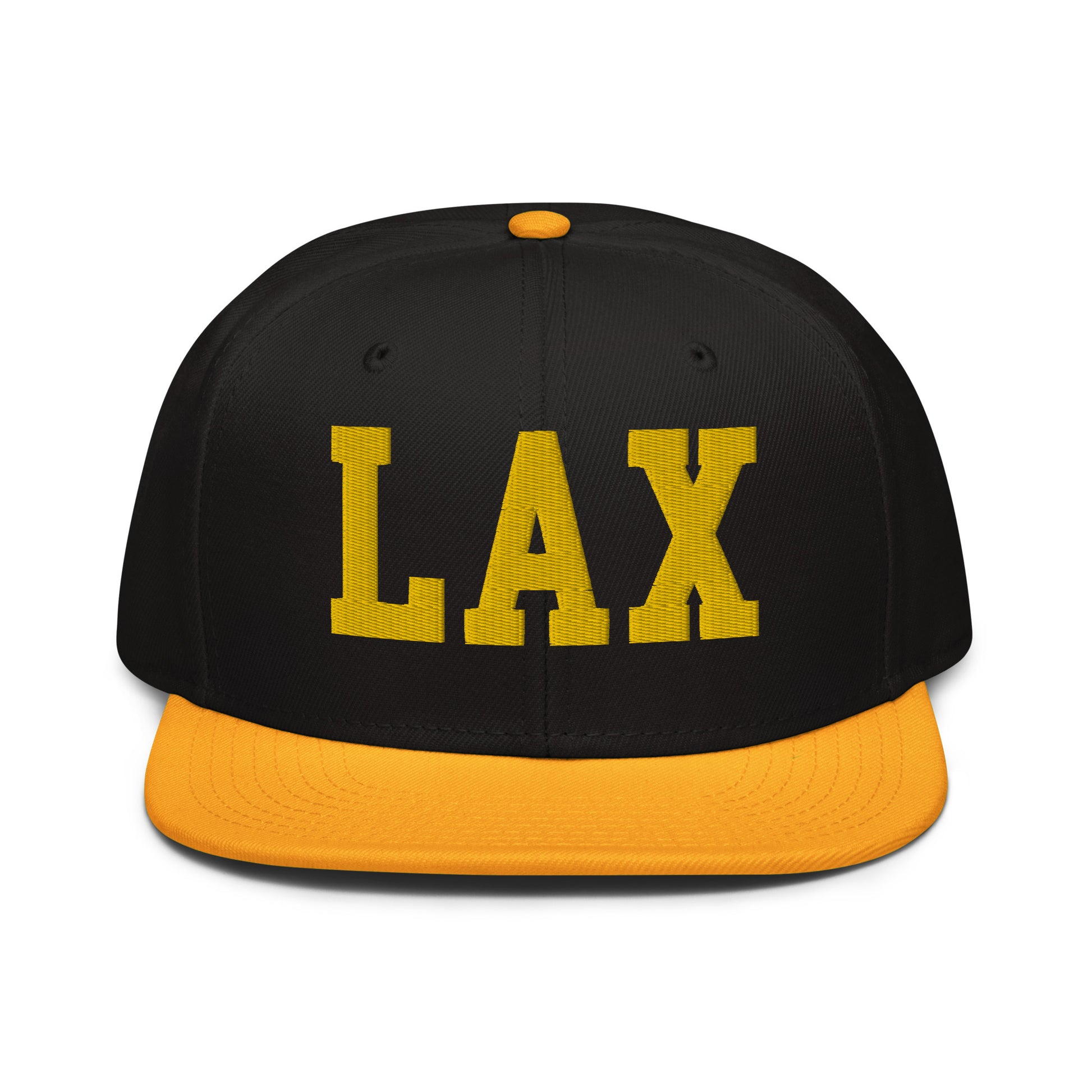 College-Style Wool-Blend Snapback Hat • Gold • LAX Los Angeles • YHM Designs - Image 07