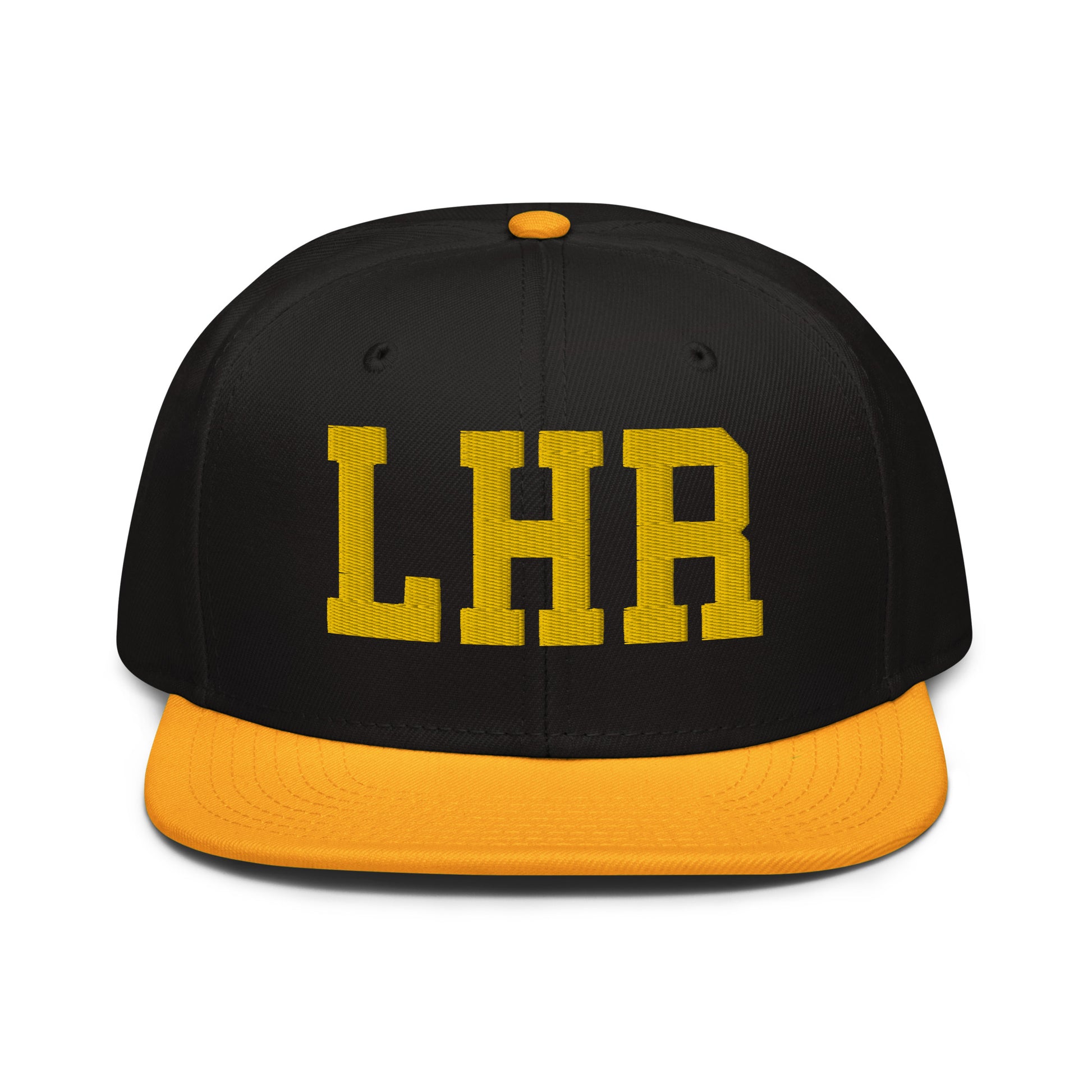 College-Style Wool-Blend Snapback Hat • Gold • LHR London • YHM Designs - Image 07